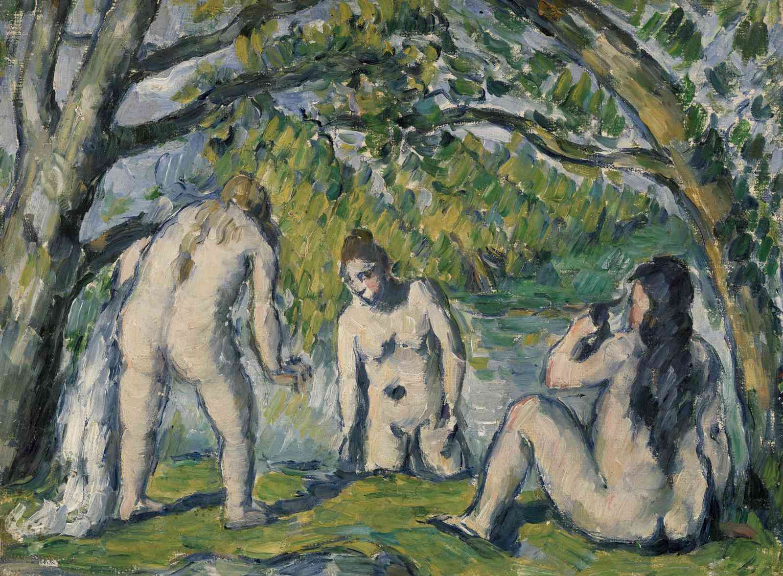 Bathers by River Impressionist Wall Art Wall Art