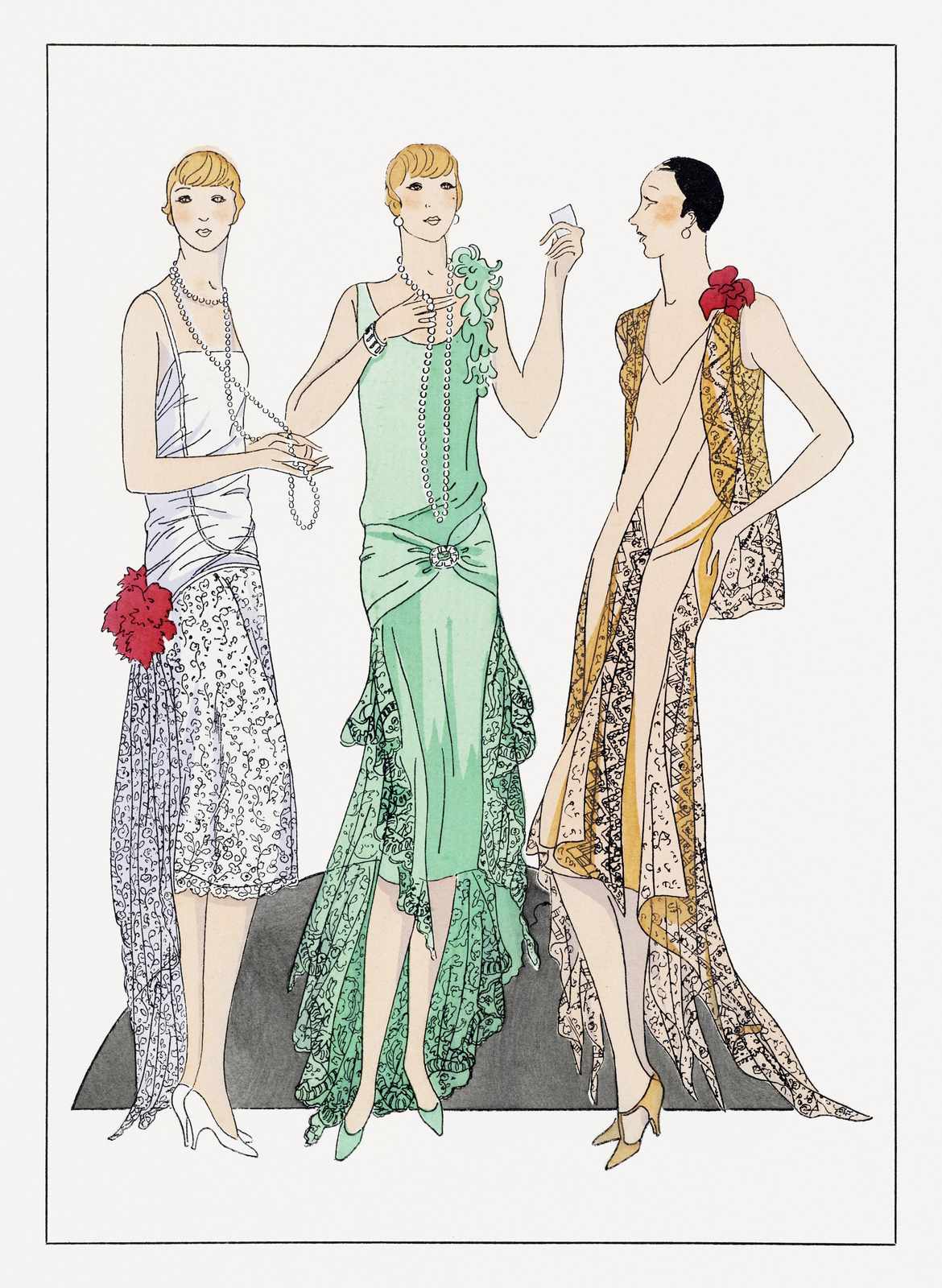 Elegant Flapper Fashion Art Wall Art