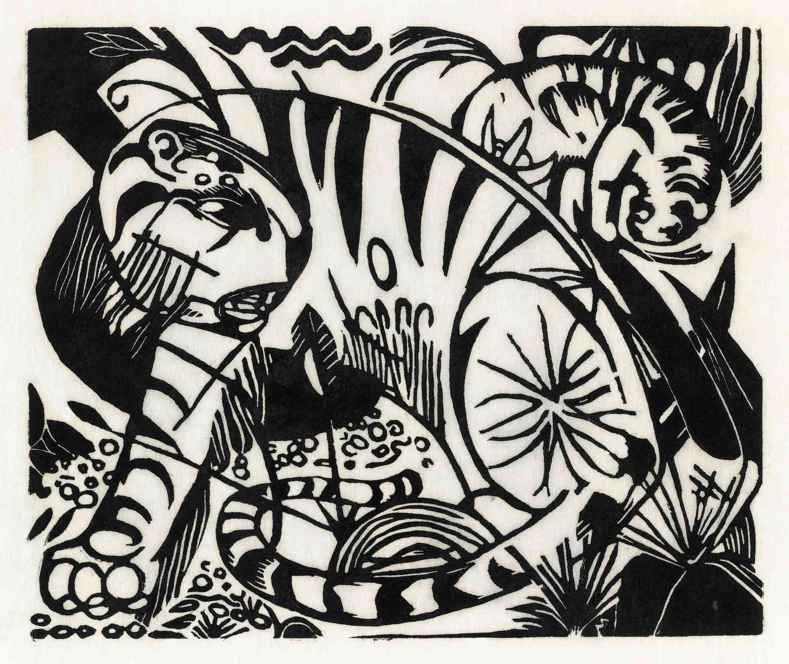 Abstract Tiger Forest Black & White Wall Art