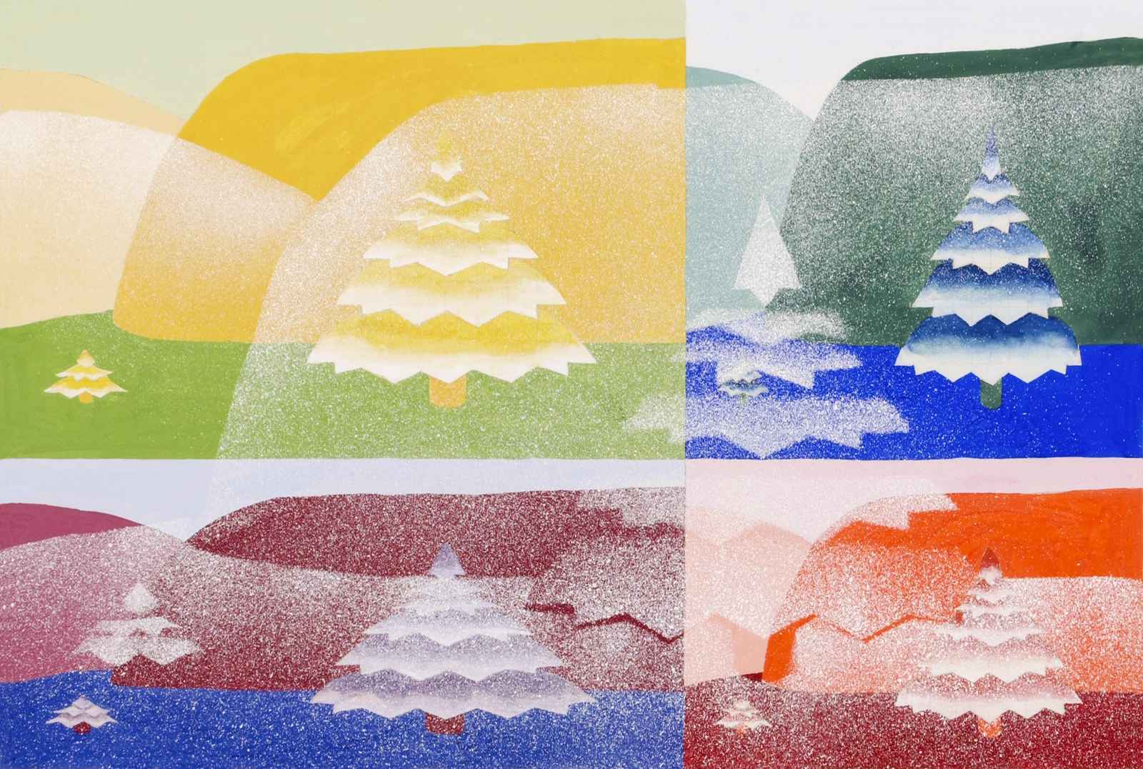 Four Seasons Christmas Tree Wall Art