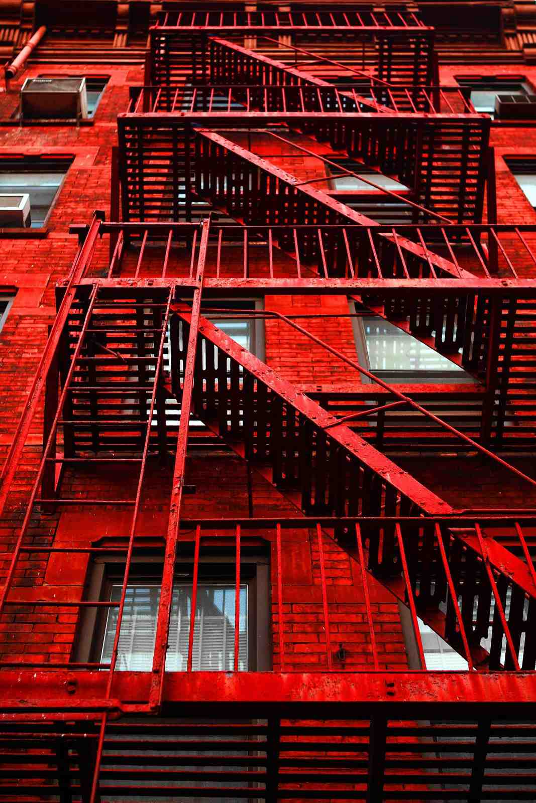 Urban Red Fire Escape Wall Art