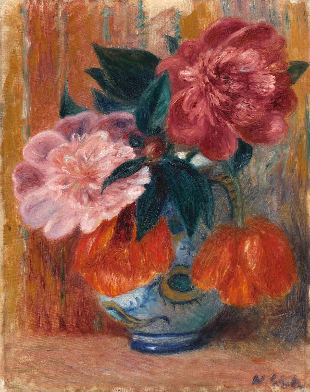 Vibrant Peony Still Life Wall Art