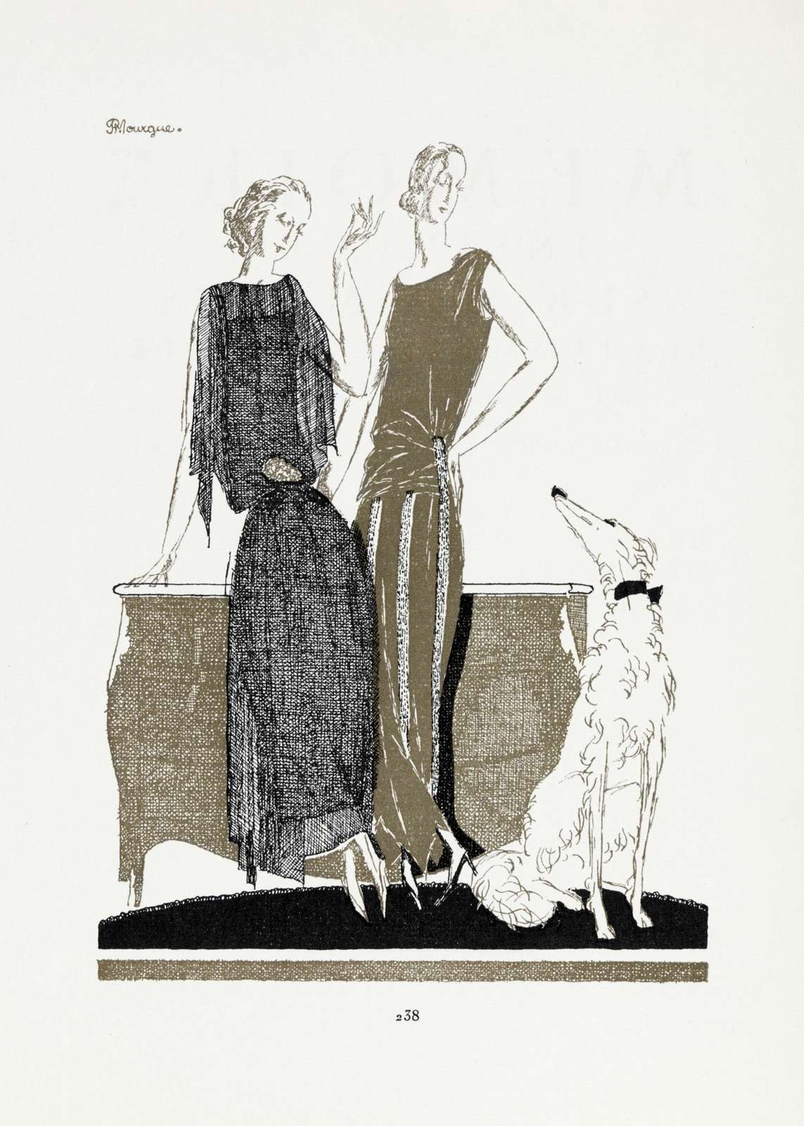 Vintage Fashion Art Dog Wall Art