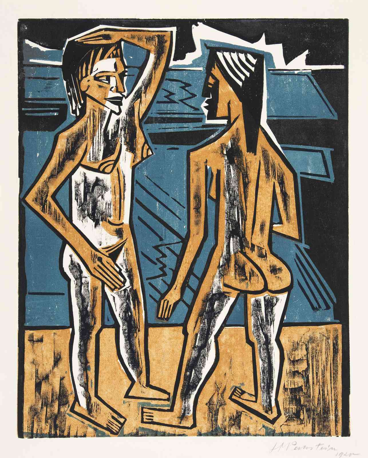 Expressionist Figures Beach Wall Art