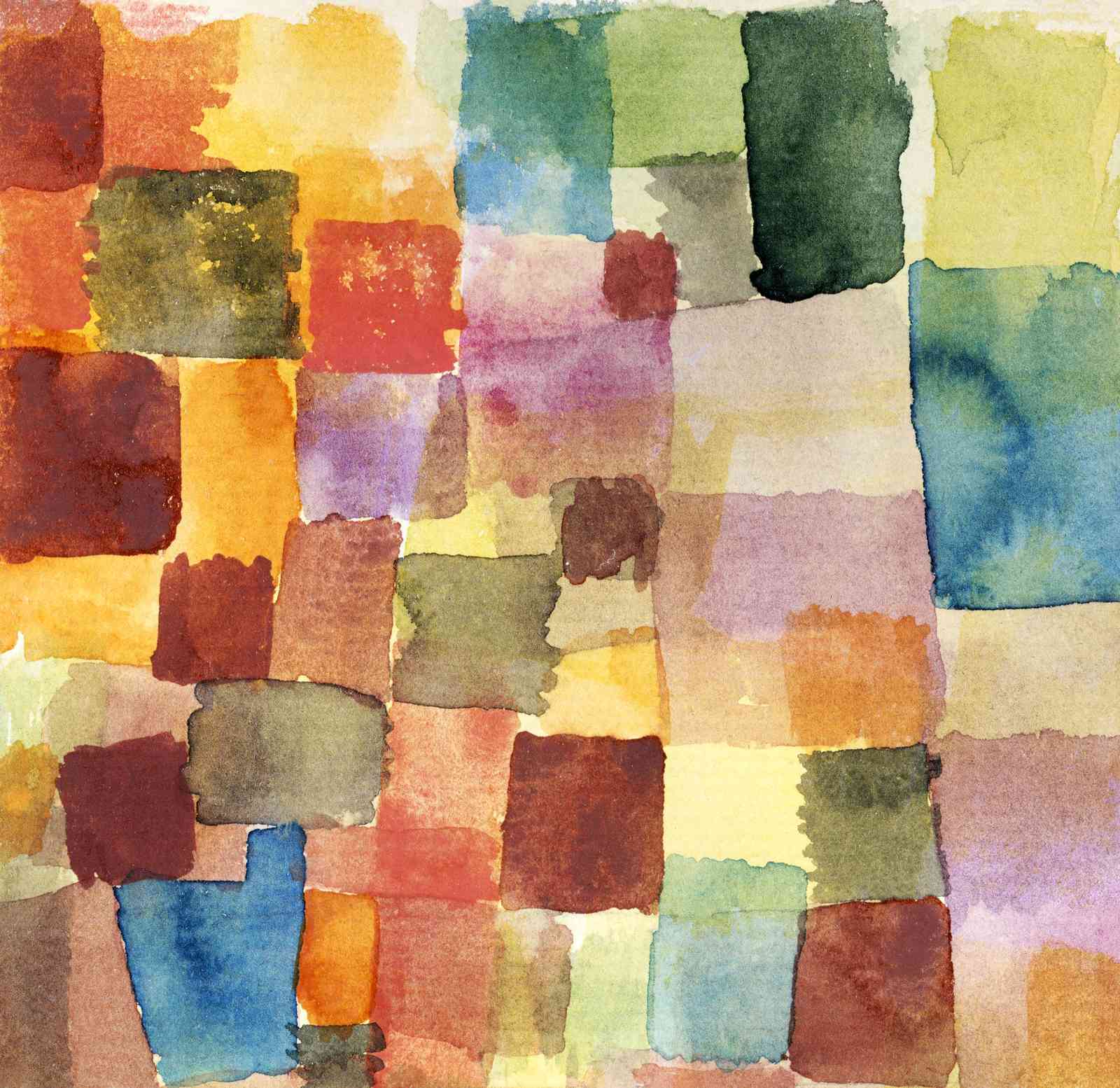 Abstract Color Block Watercolor Wall Art