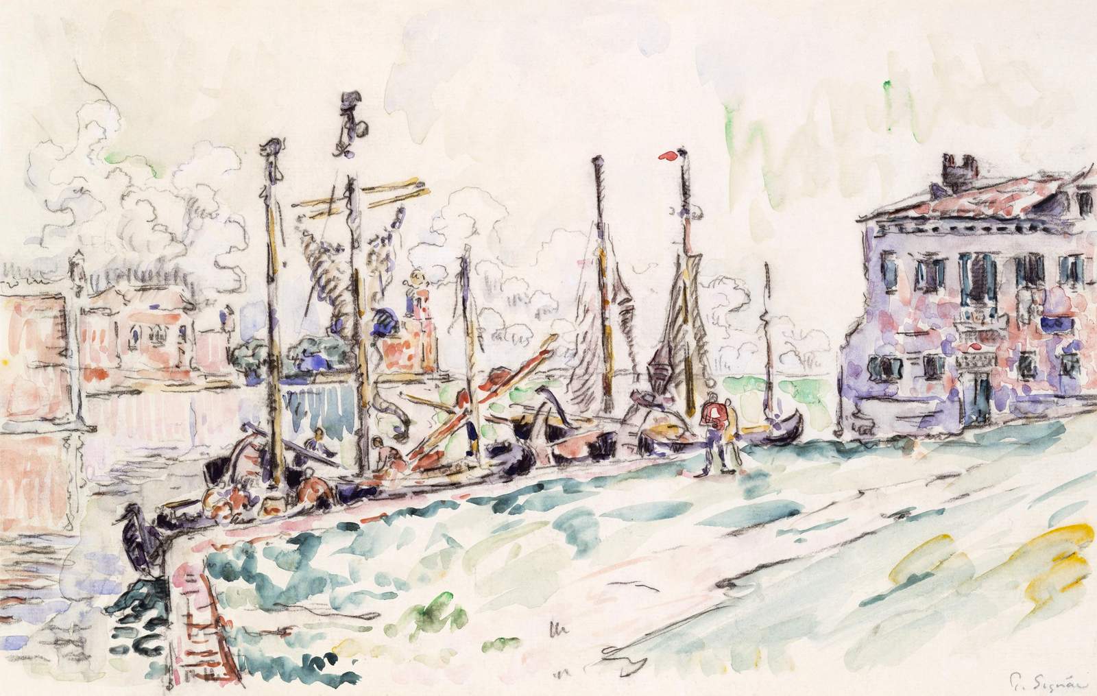 Venetian Harbor Boats Wall Art