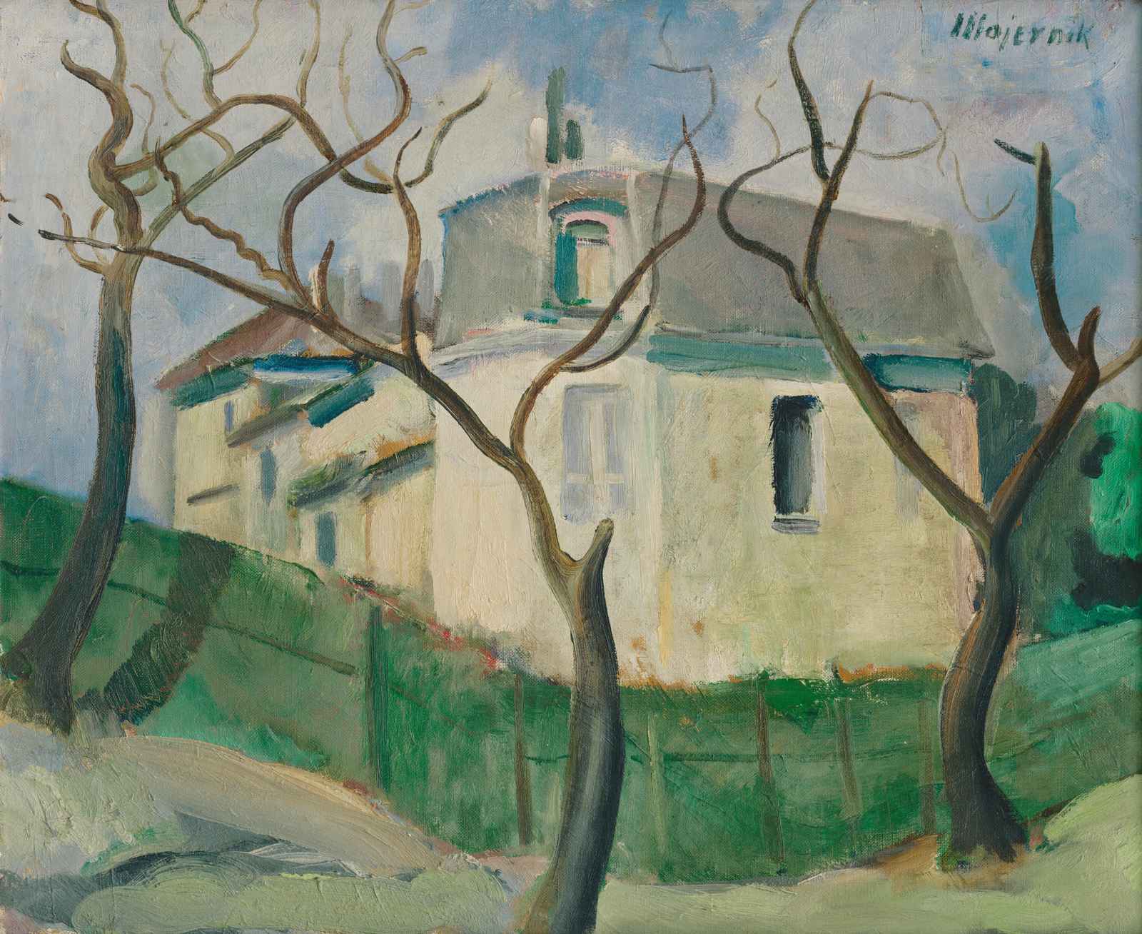 Impressionist House & Trees Wall Art