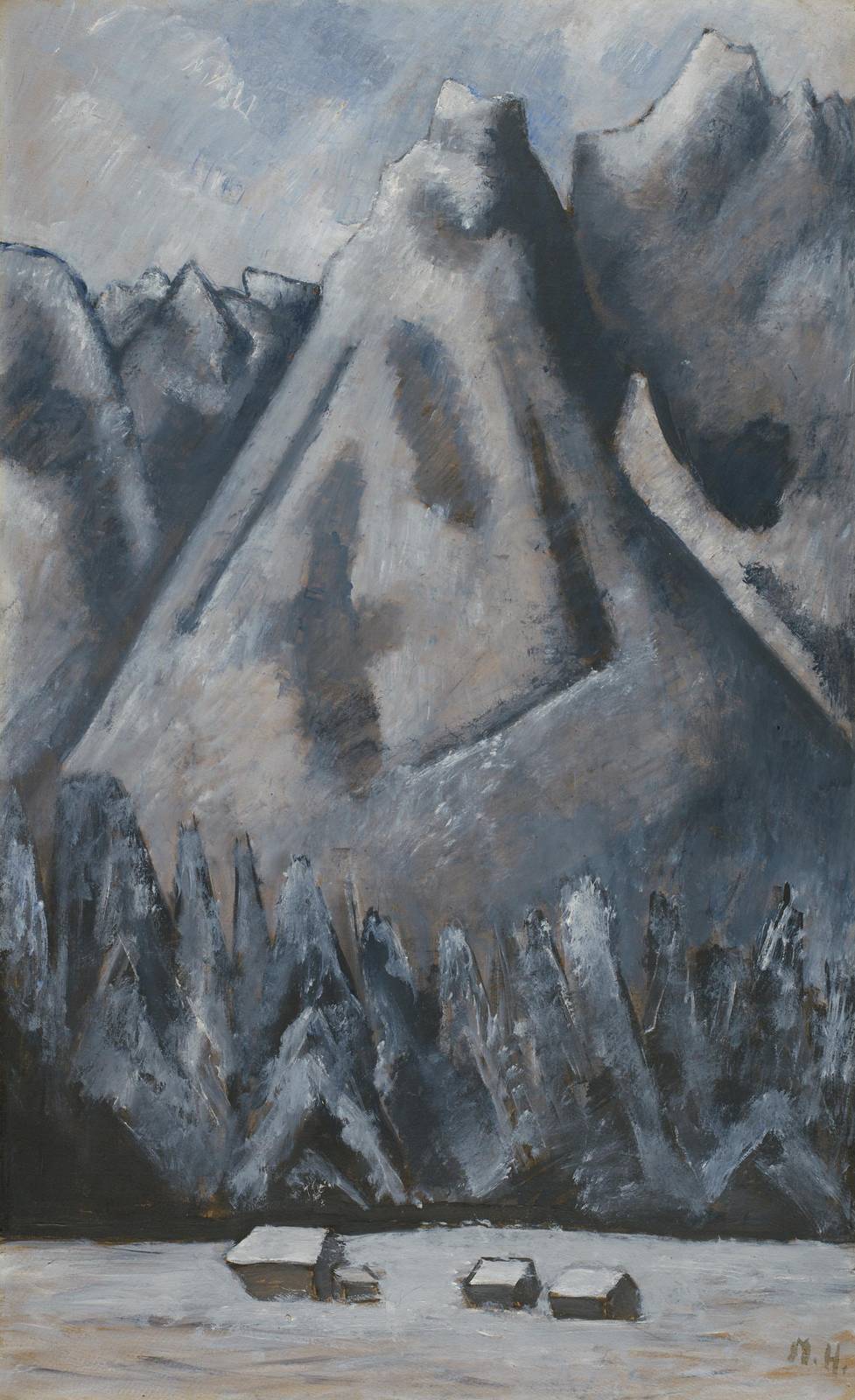 Serene Mountain Cabin Winter Wall Art