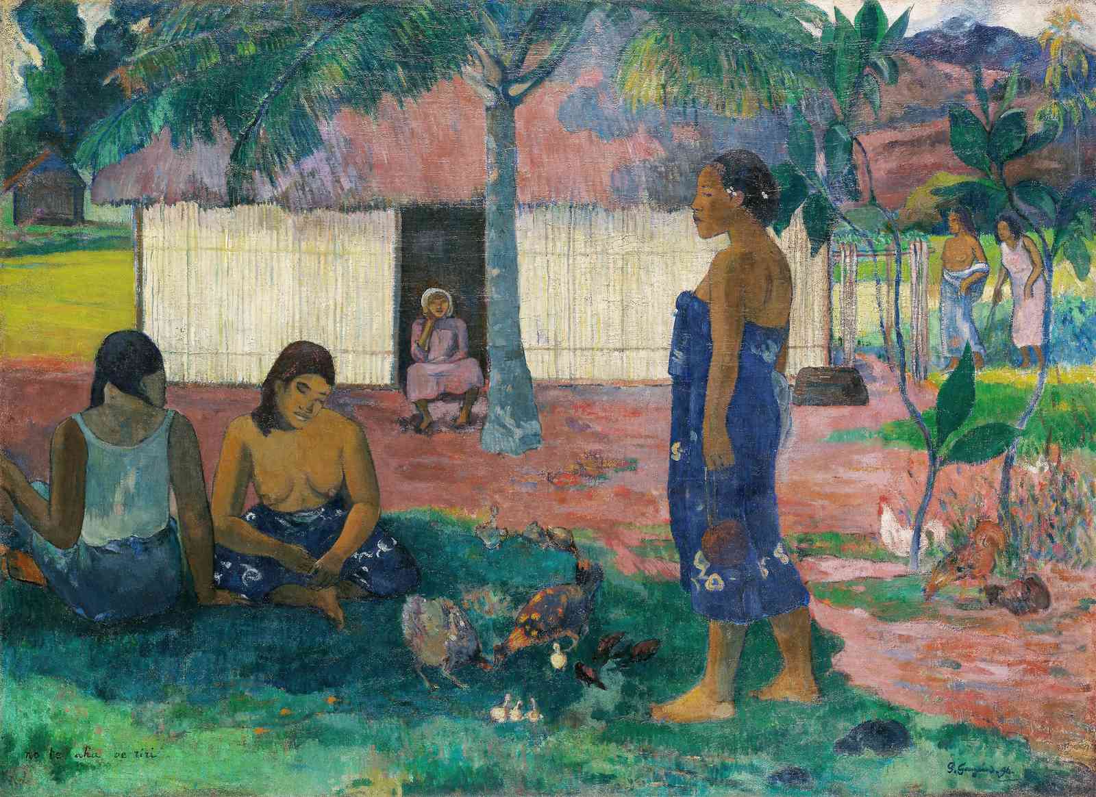 Tahitian Women Relaxing Wall Art - Exotic Tropical Art