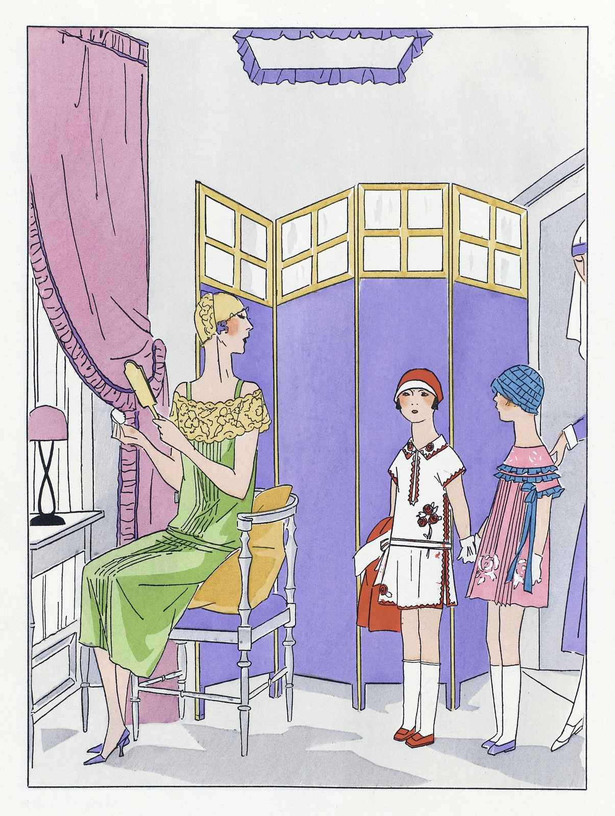 Vintage Parisian Chic Girls Fashion Wall Art