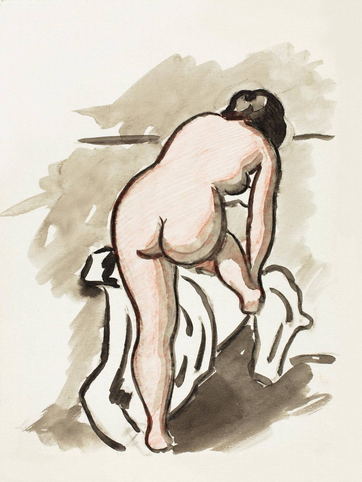 Elegant Nude Woman Sketch Wall Art