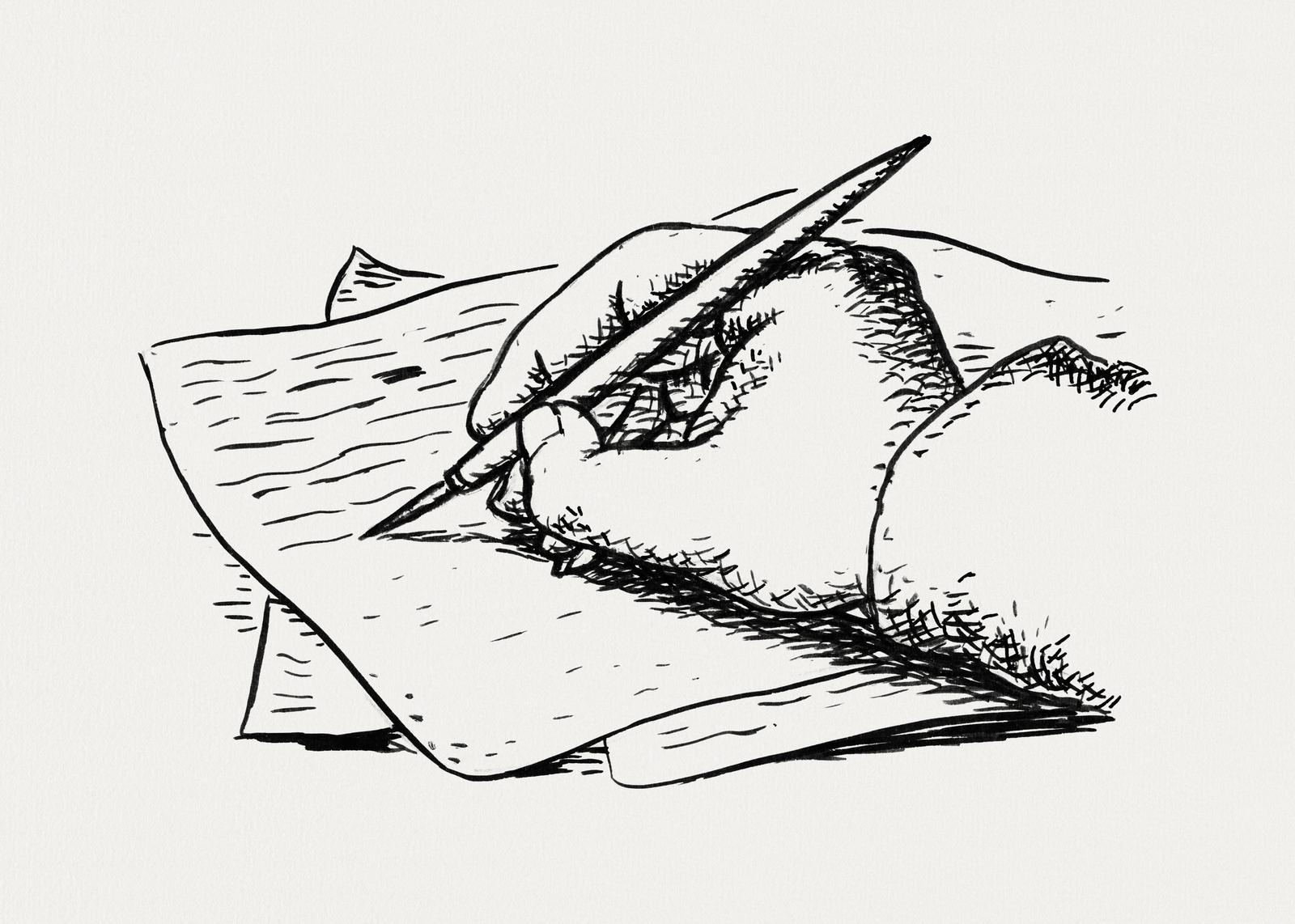 Elegant Penmanship Hand Sketch Wall Art