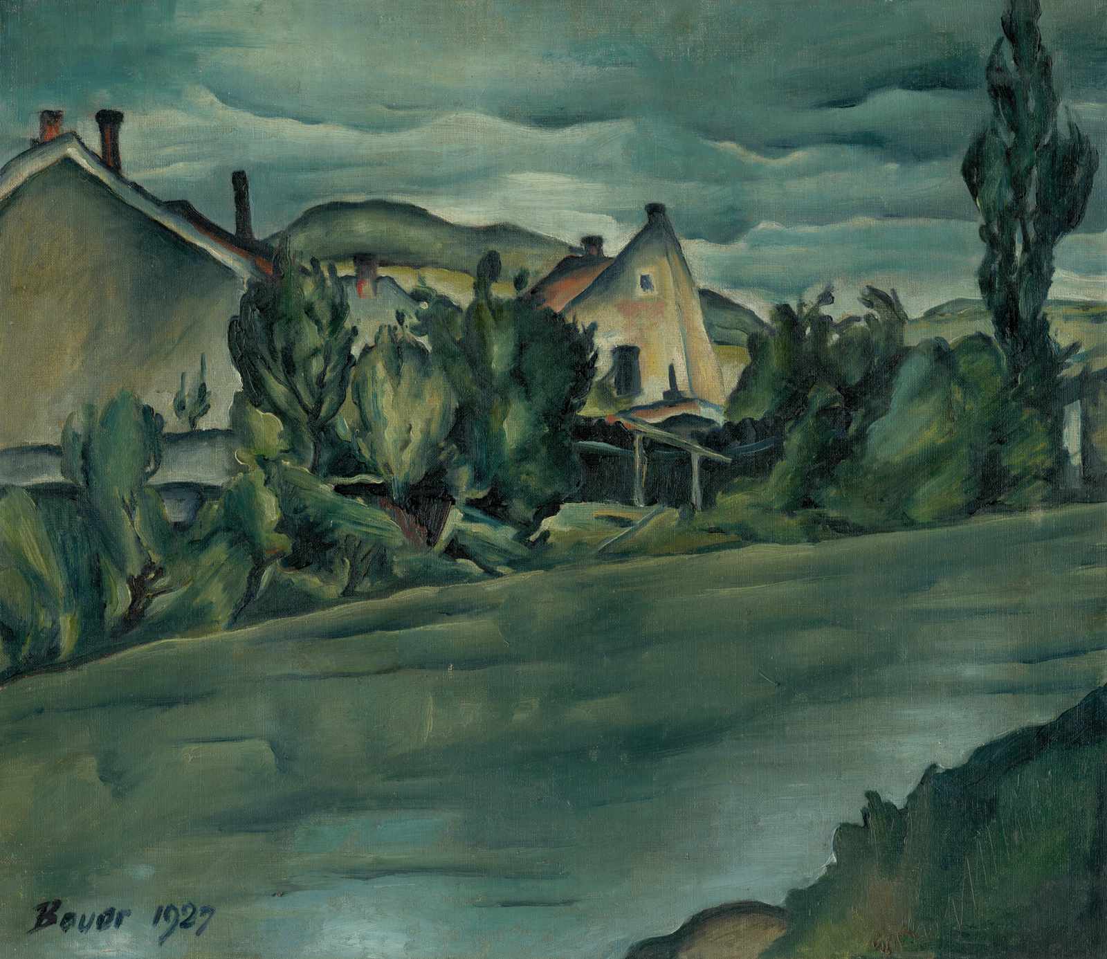 Atmospheric European Village Landscape Wall Art