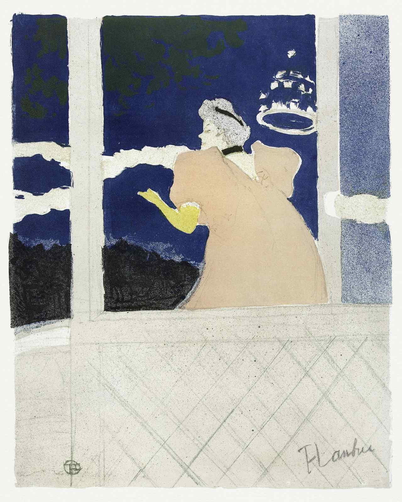 Vintage Woman Window Scene Wall Art