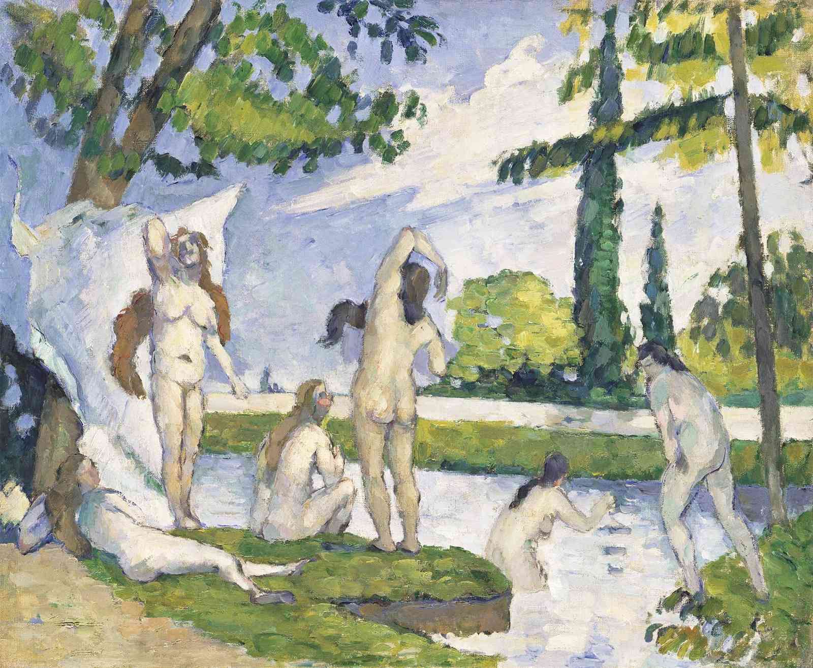 Bathers Nature Scene Post-Impressionist Wall Art