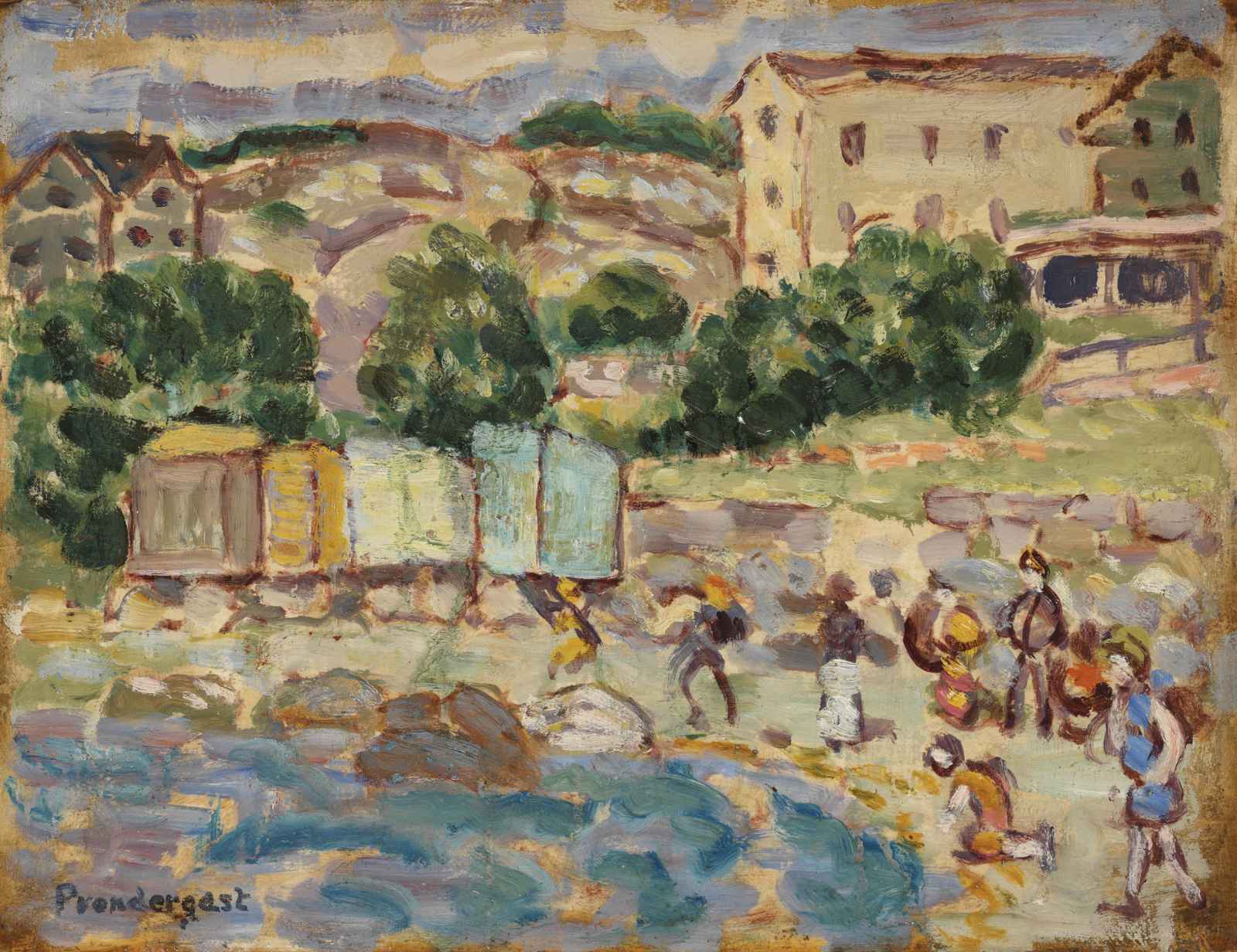 Coastal Beach Scene Impressionist Wall Art