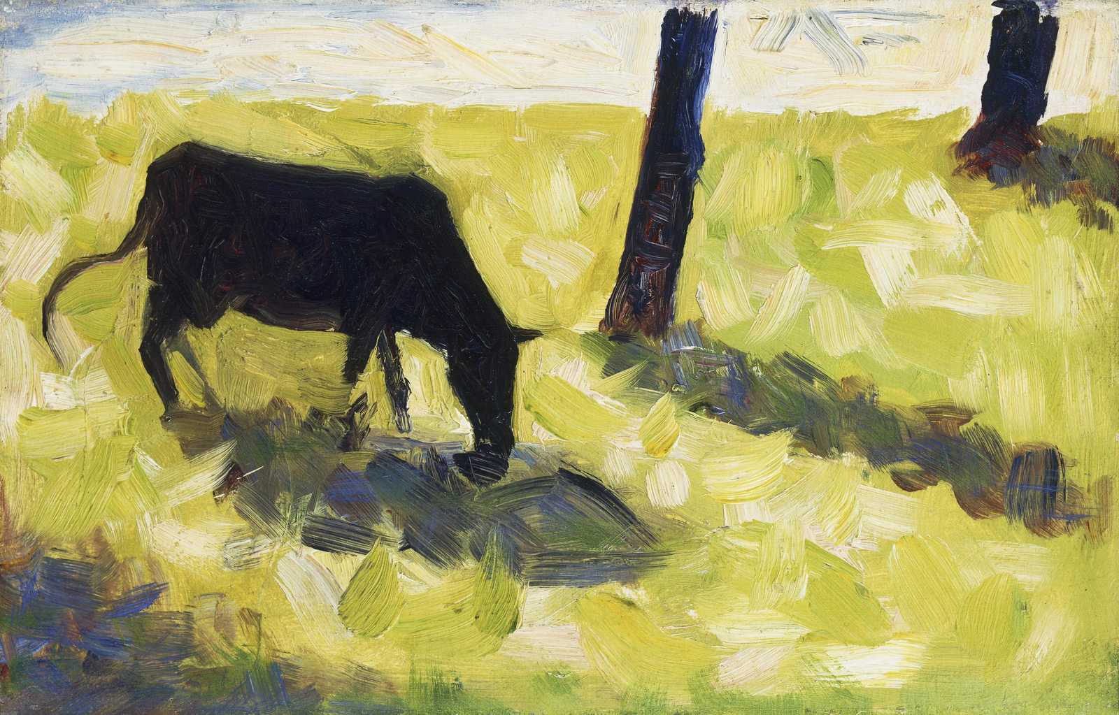 Impressionist Bull Field Wall Art