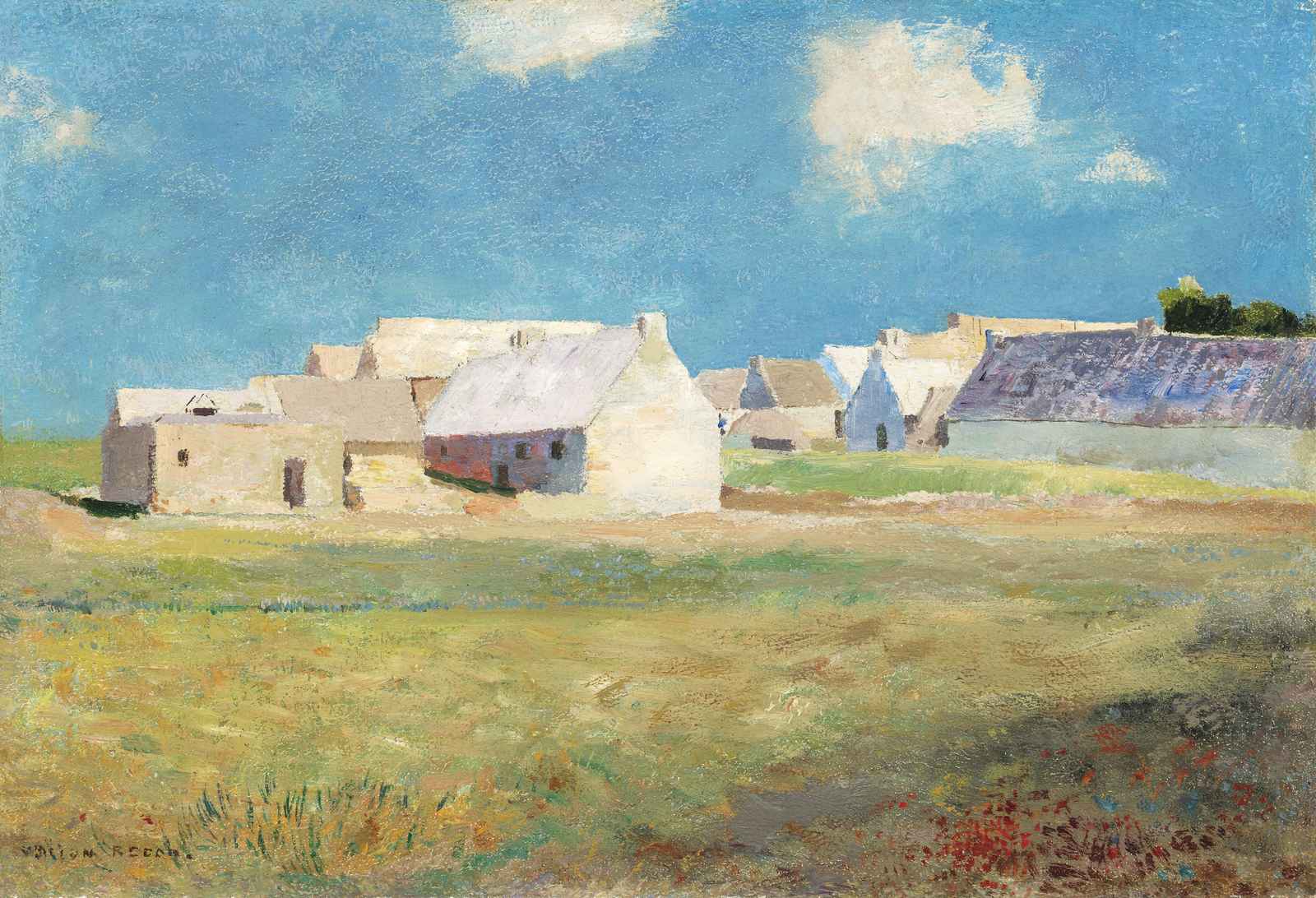 French Village Landscape Painting Wall Art