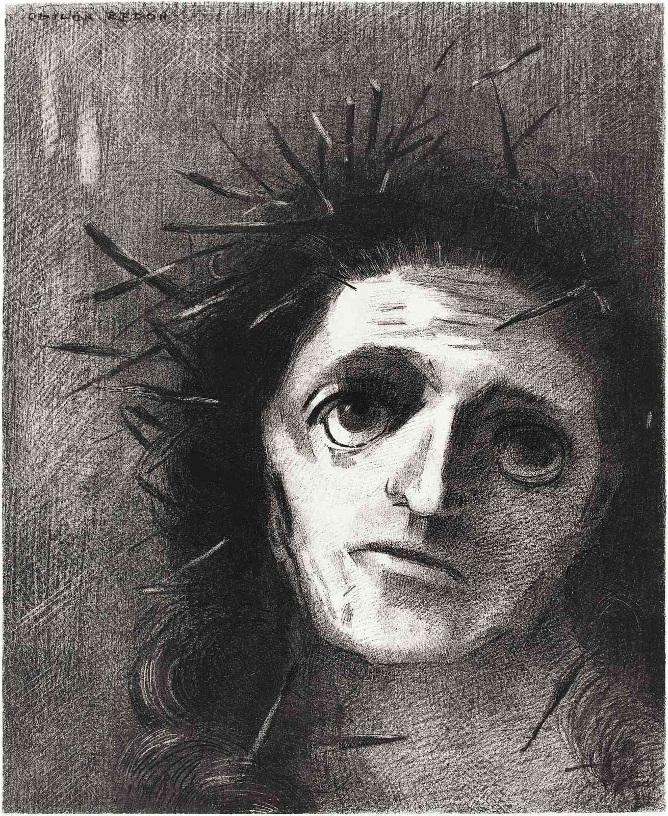 Expressive Christ Head by Odilon Redon Wall Art