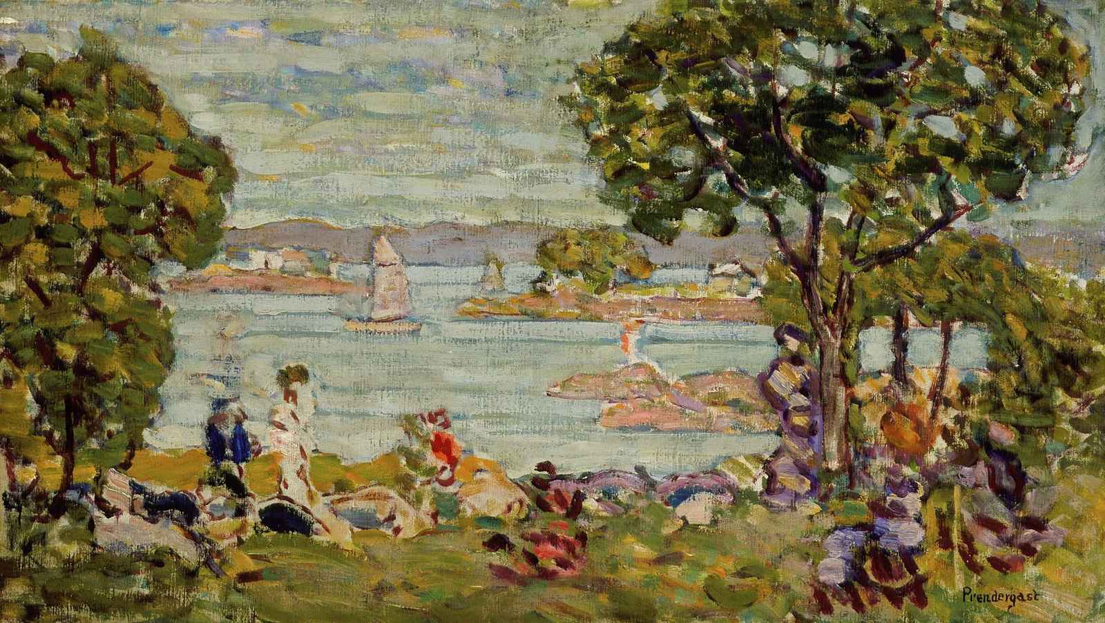 Seaside Leisure Impressionist Landscape Wall Art