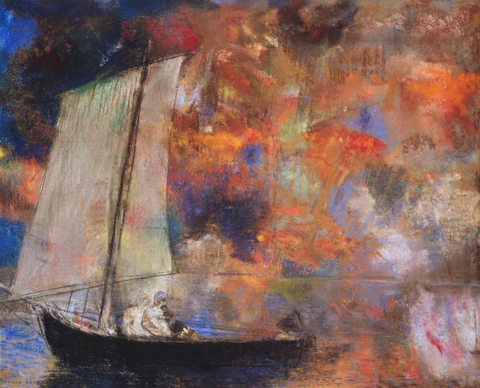 Impressionist Sailboat Sunset Wall Art