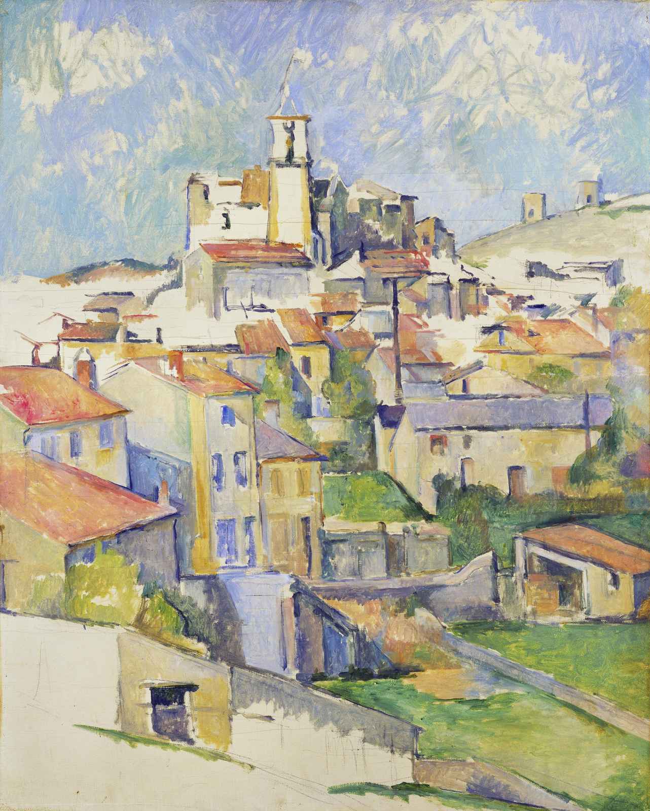 Sunny Village Landscape Oil Painting Wall Art