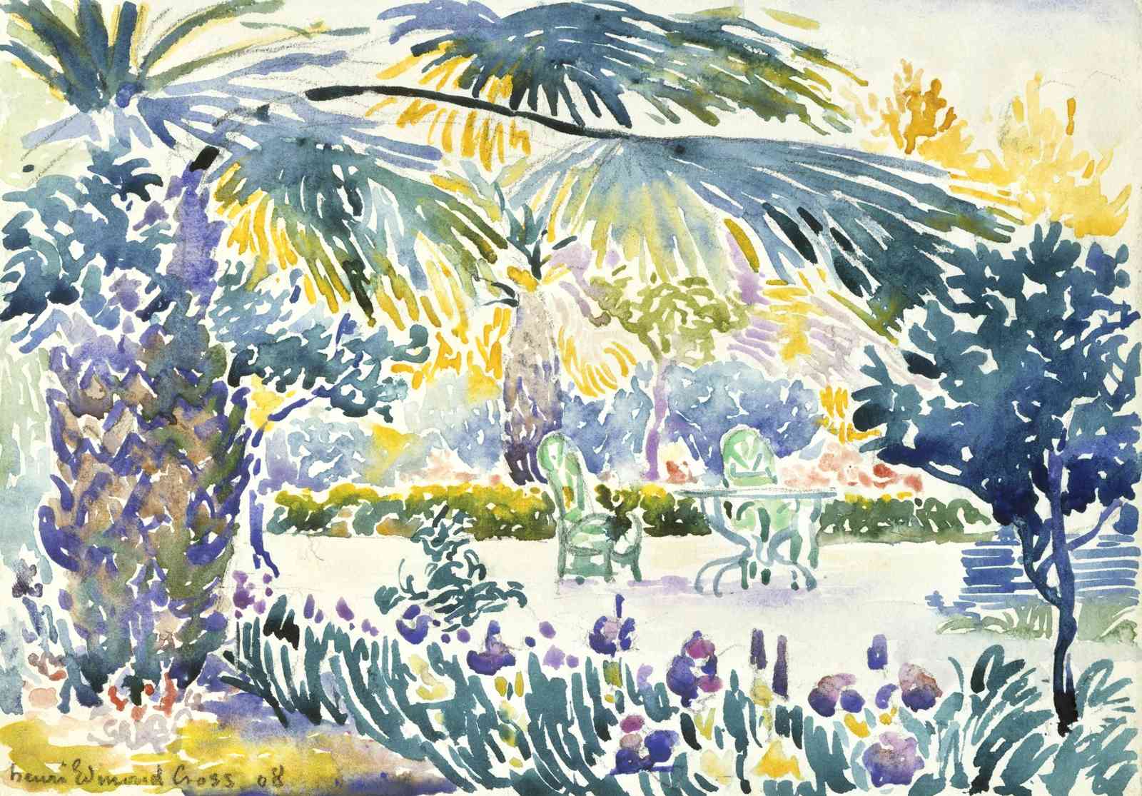 Luminous Garden View: Henri Cross Neo-Impressionist Wall Art