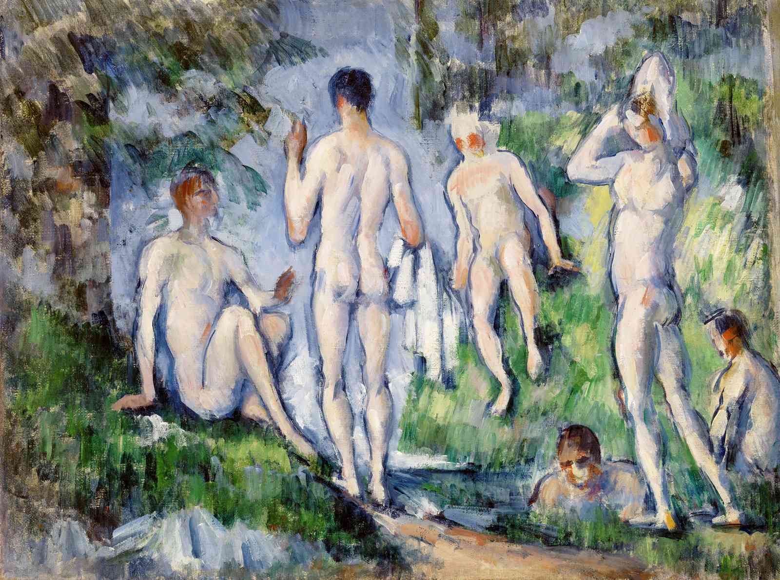 Bathers by River Cézanne Wall Art
