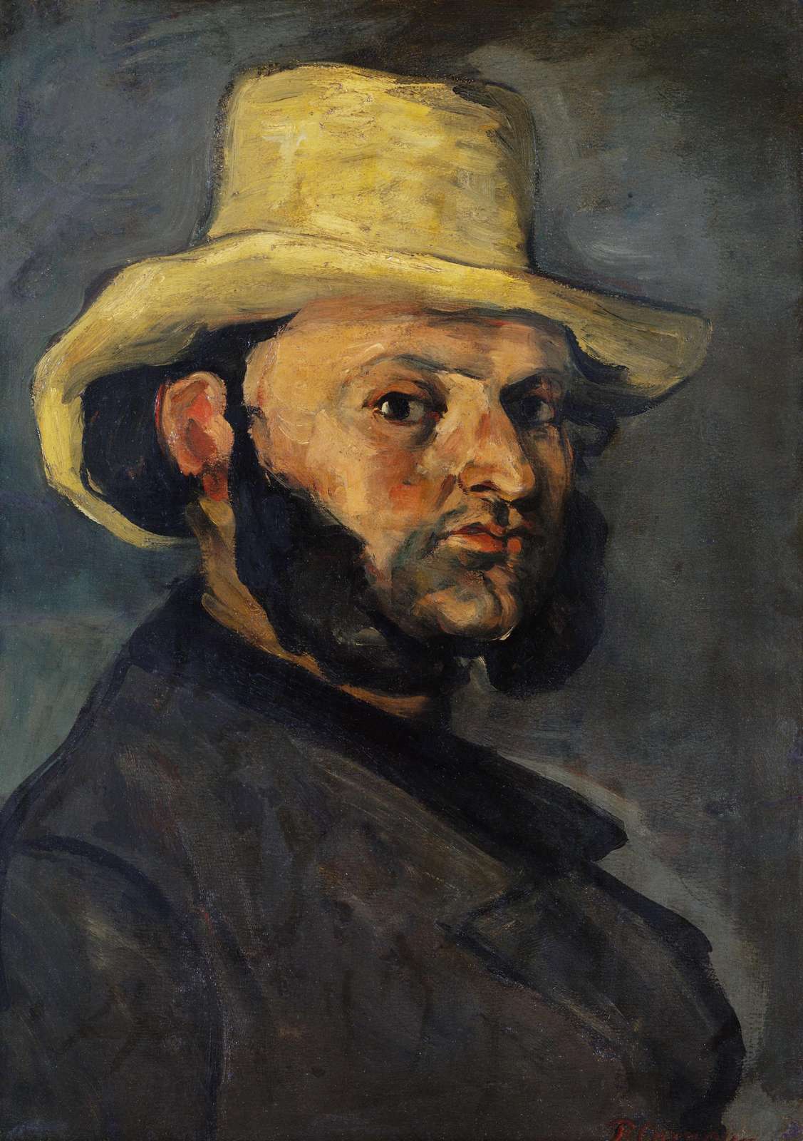Man in Yellow Hat Portrait Wall Art
