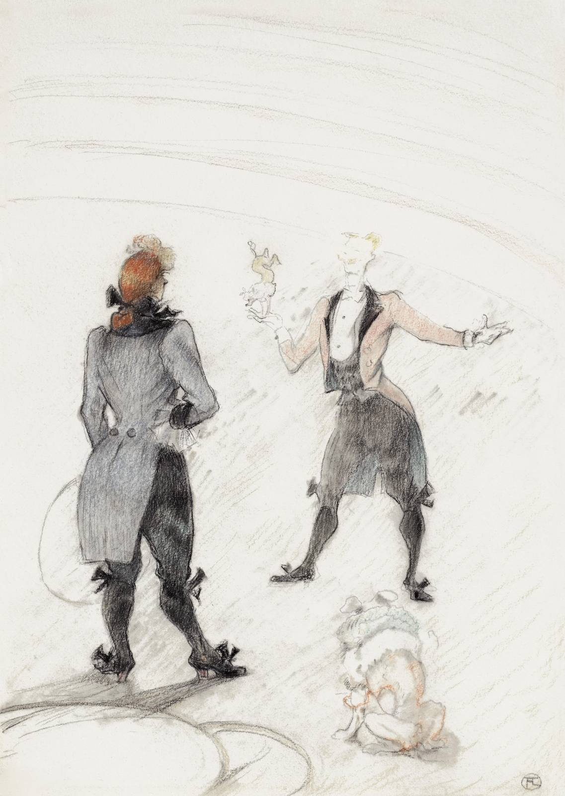 Vintage Circus Performers Sketch Wall Art