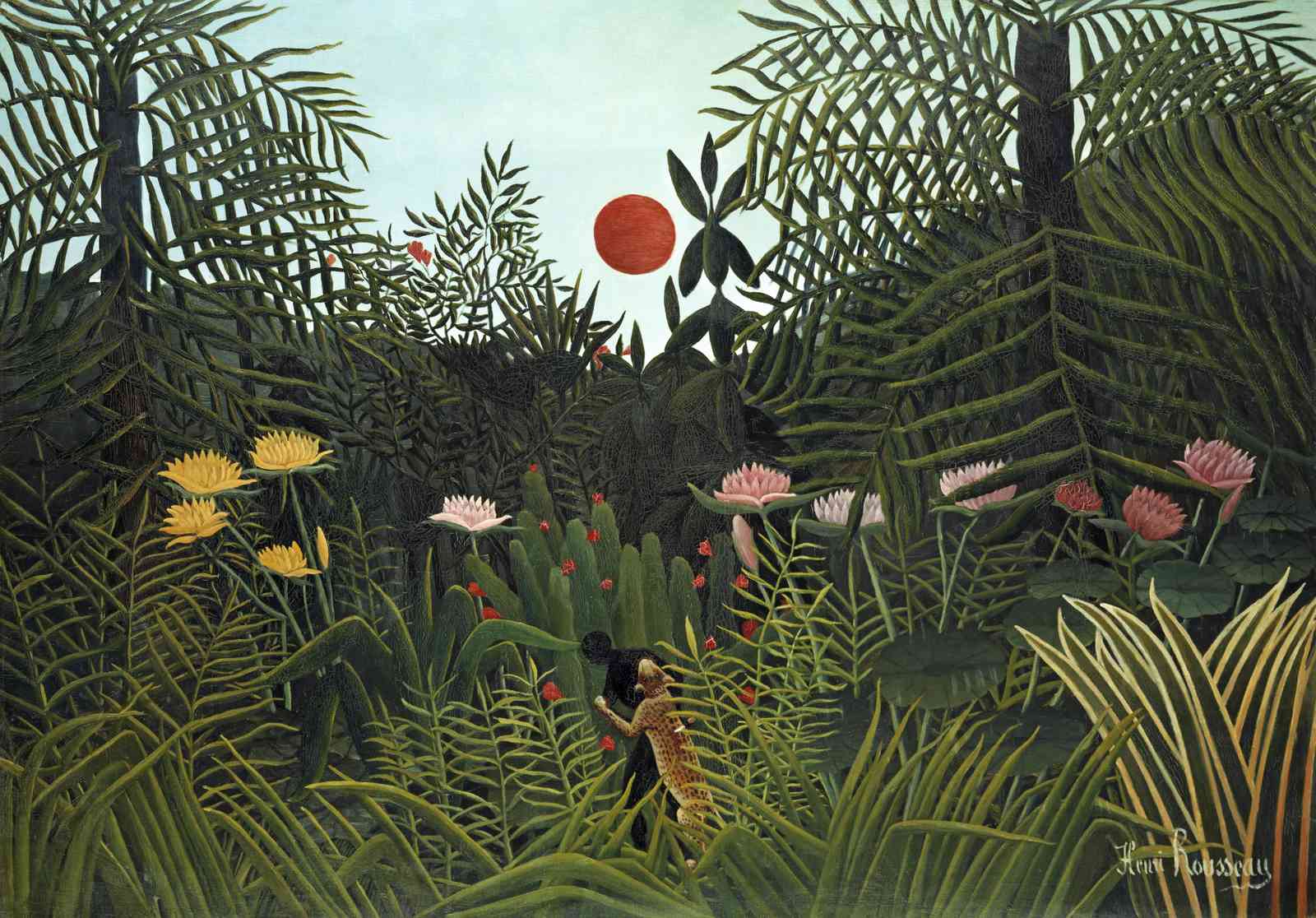 The Jungle Embrace Lion & Tiger Wall Art
