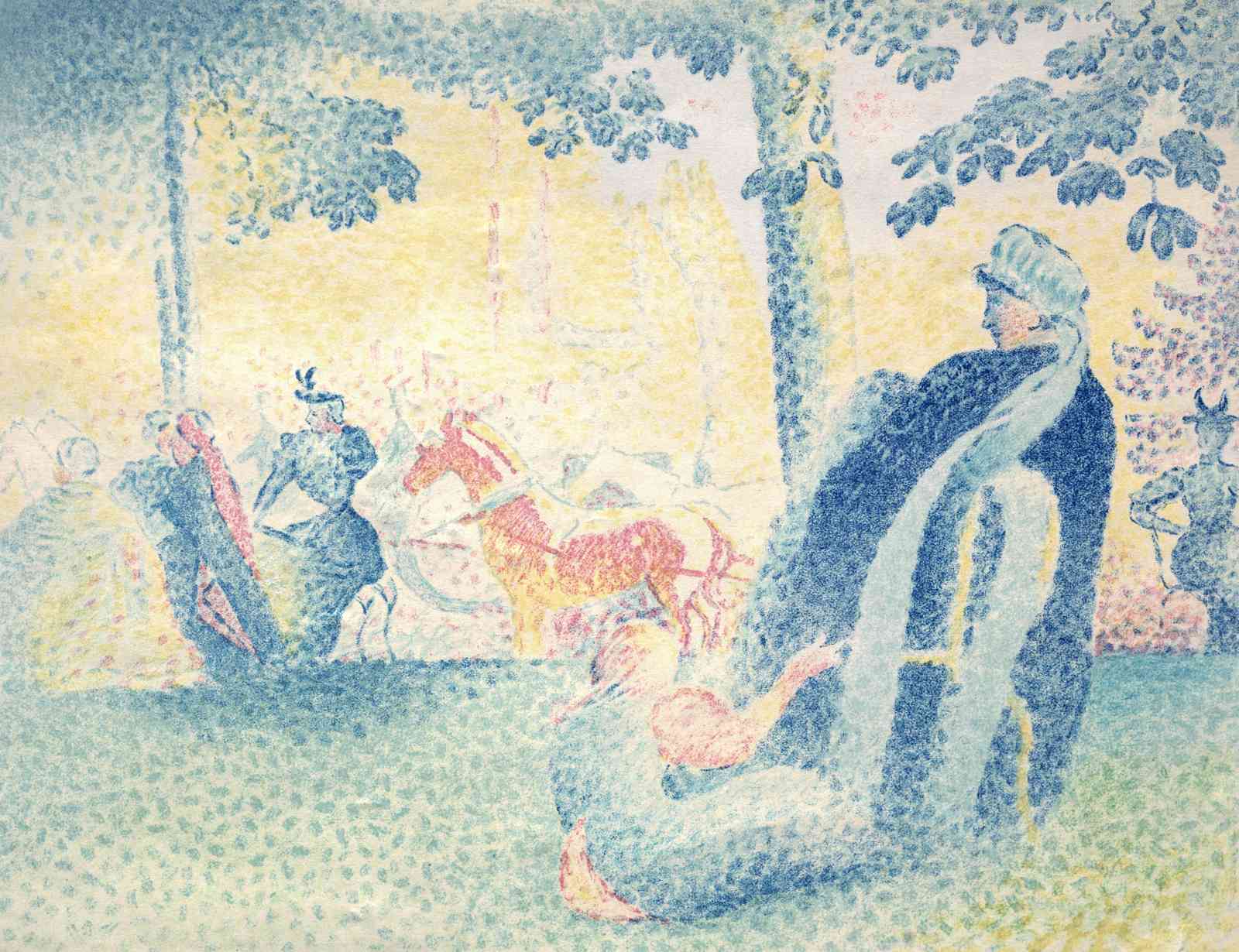Leisurely Afternoon Horse Carriage Wall Art