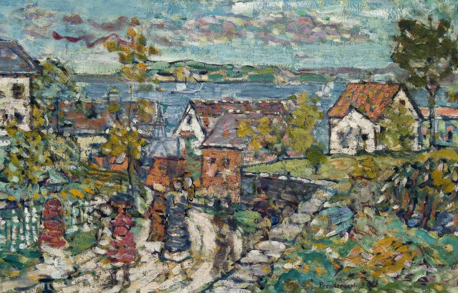 Impressionist Harbor Village Wall Art