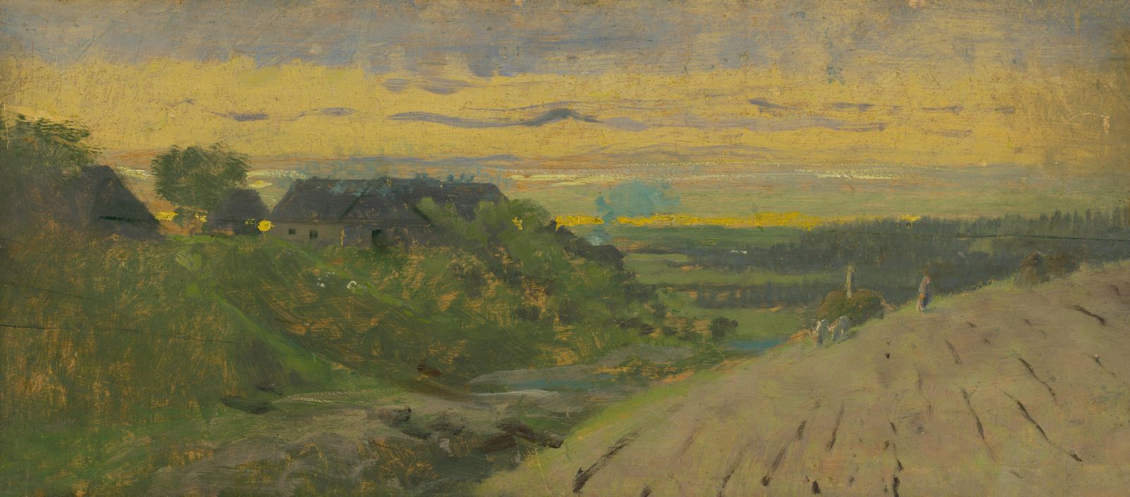 Serene Rural Landscape Painting Wall Art