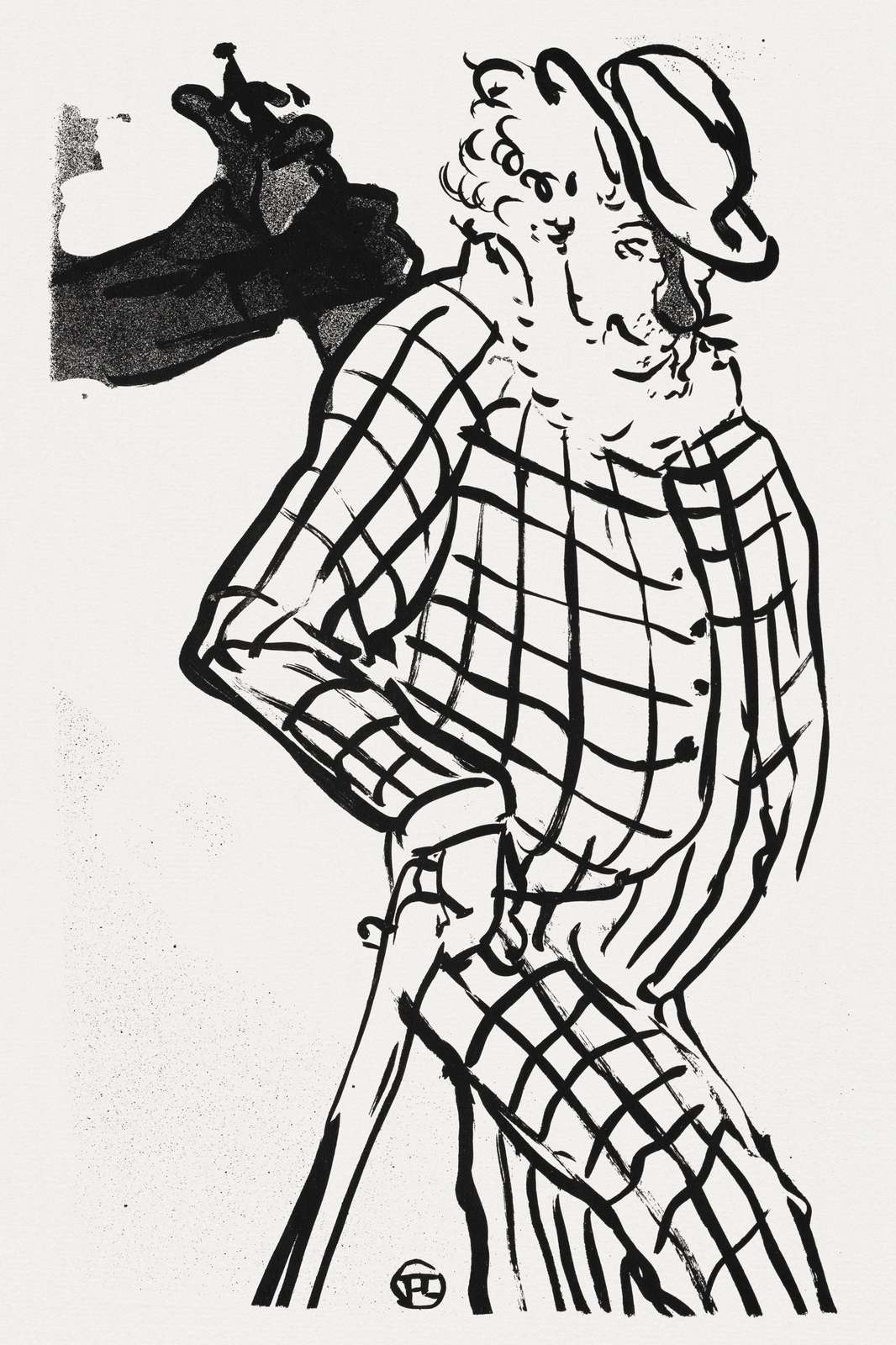 Vintage Man with Cane Wall Art | Classic Art