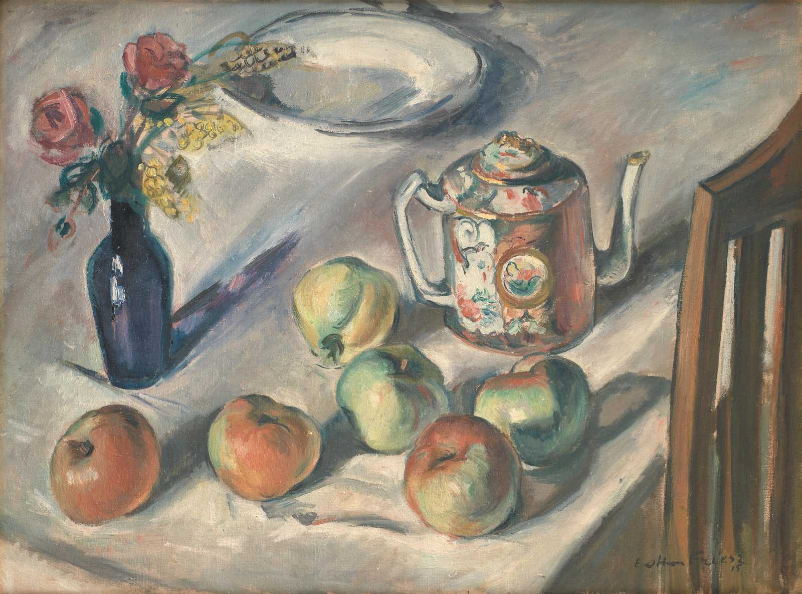 Vintage Apples & Roses Still Life Wall Art