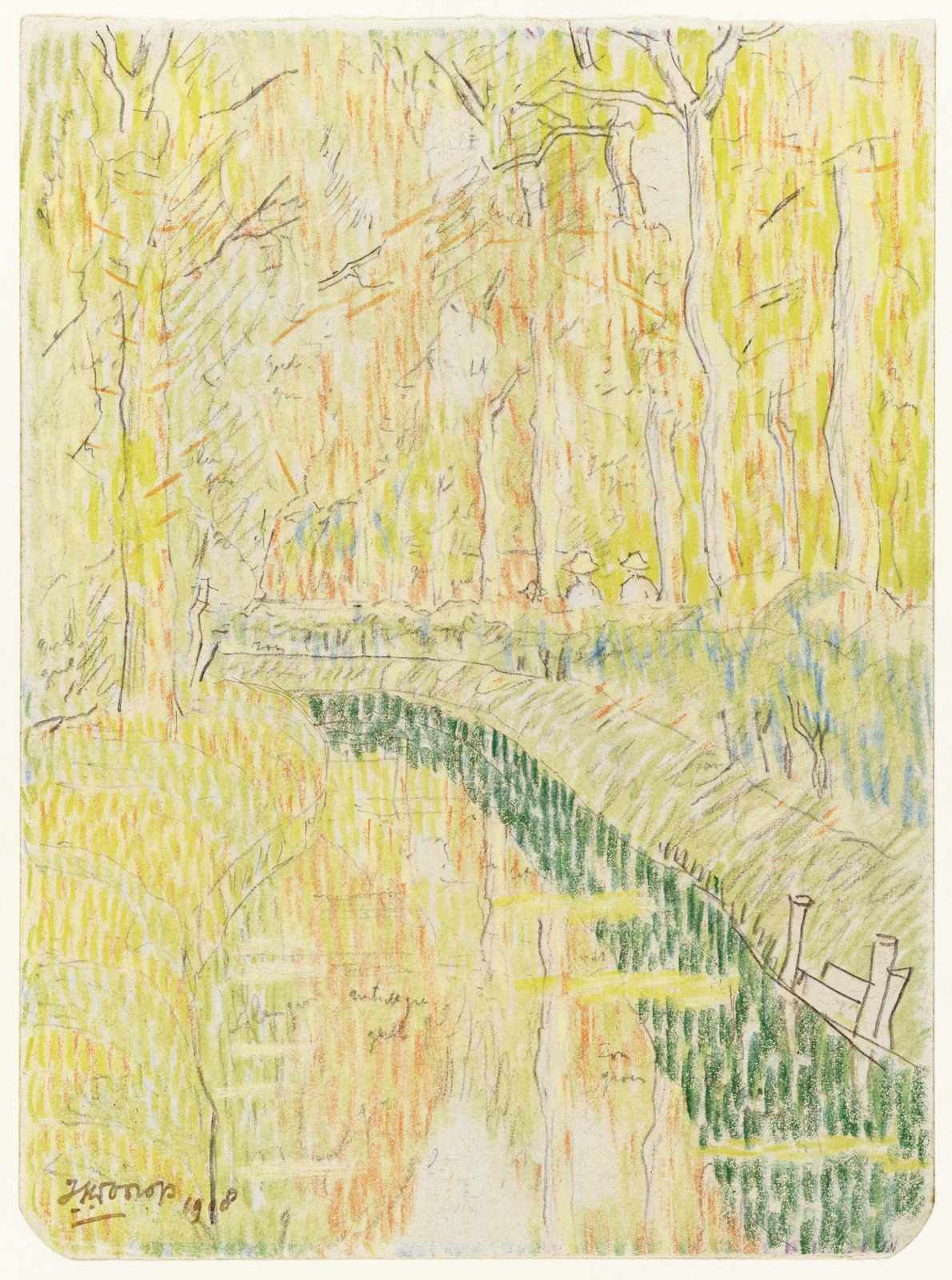 Serene Bridge Landscape Impressionist Wall Art