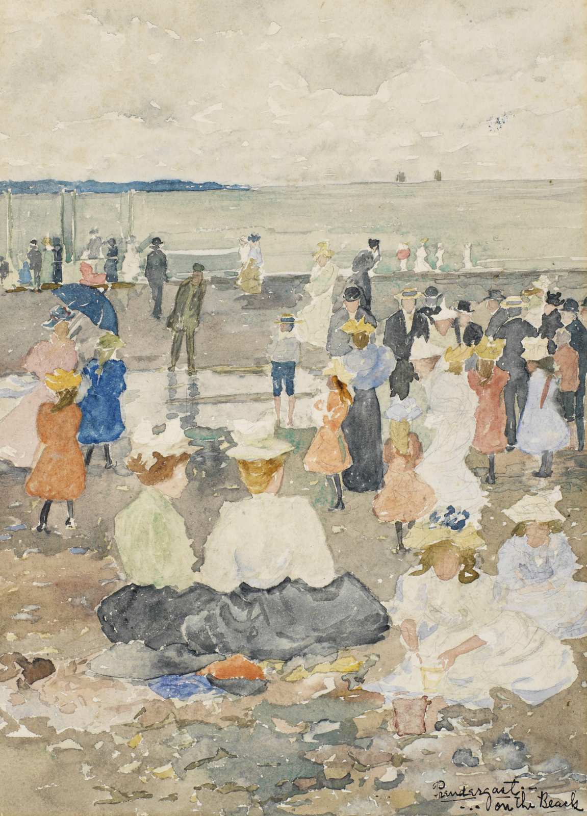 Seaside Leisure Vintage Beach Scene Wall Art