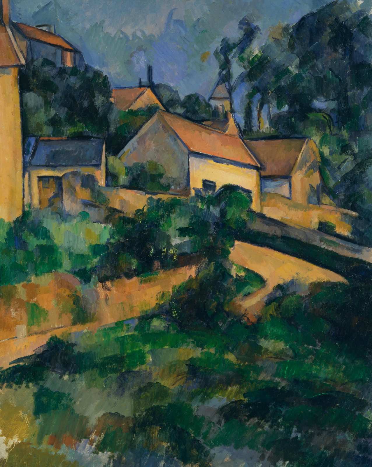 Vibrant Village Landscape Wall Art
