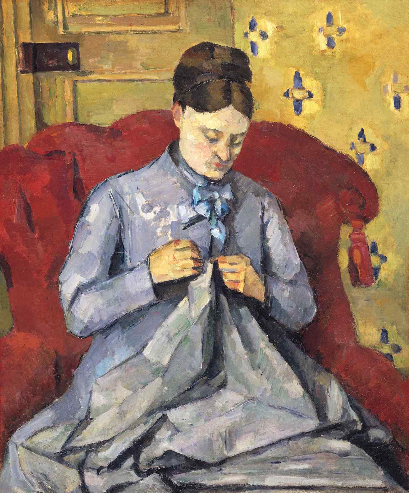Seamstress in Red Armchair Wall Art