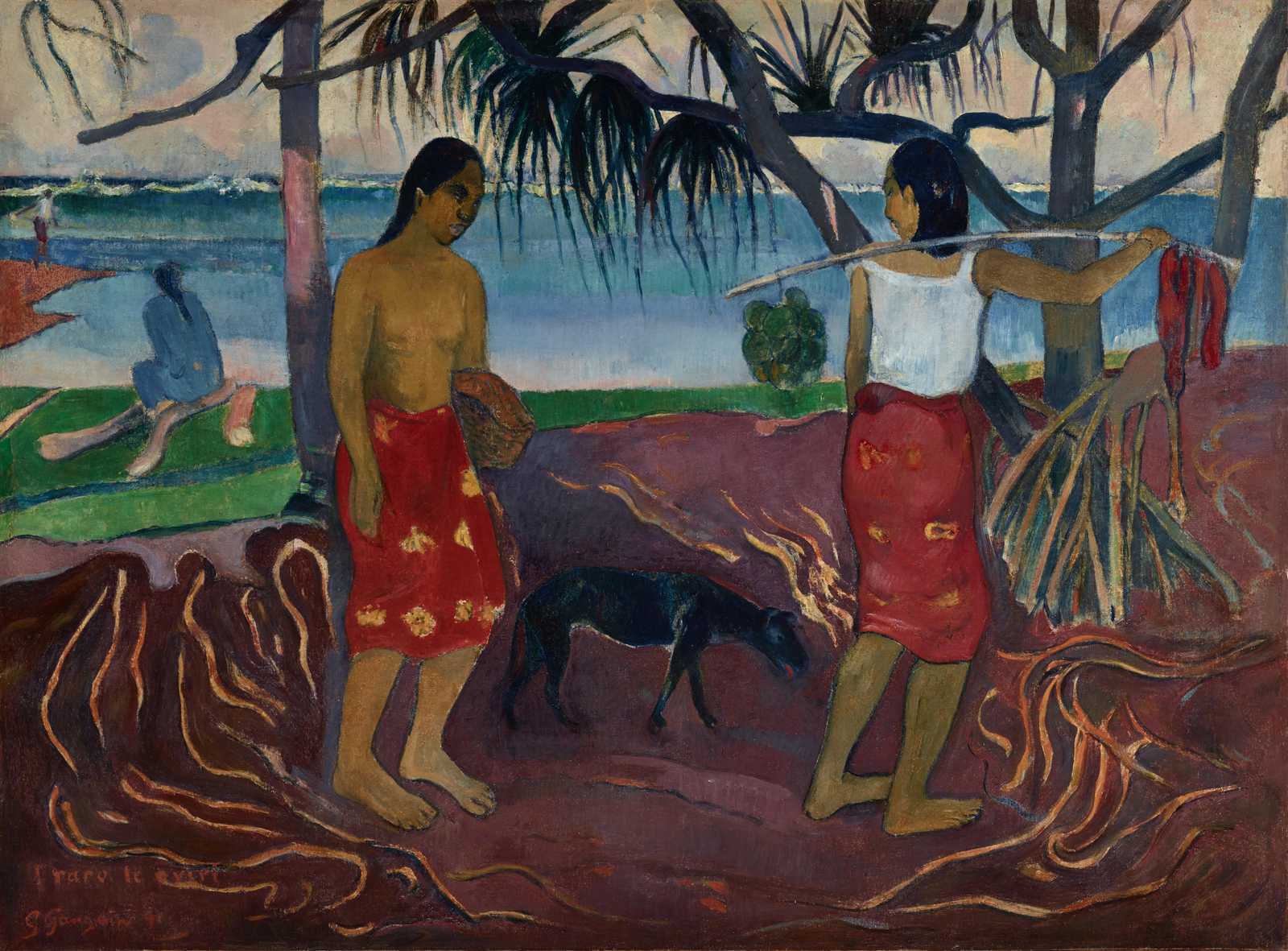 Tahitian Women Beach Scene Wall Art