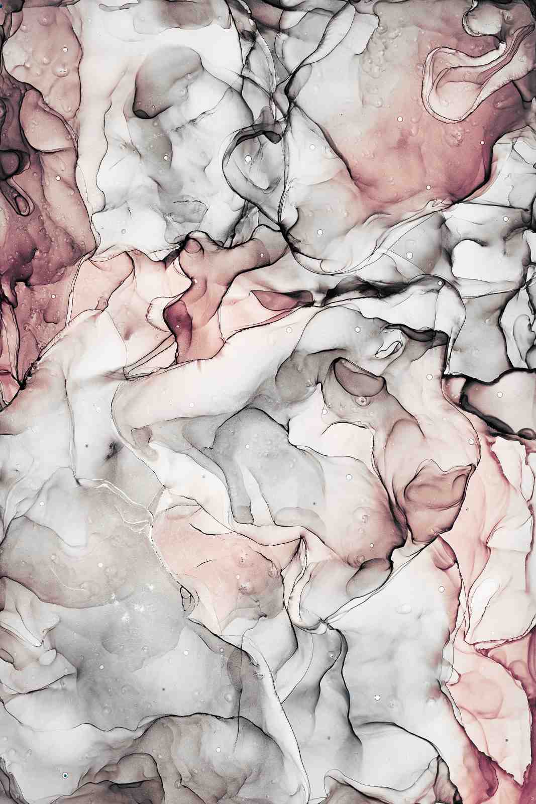 Elegant Blush & Gray Abstract Flow Wall Art