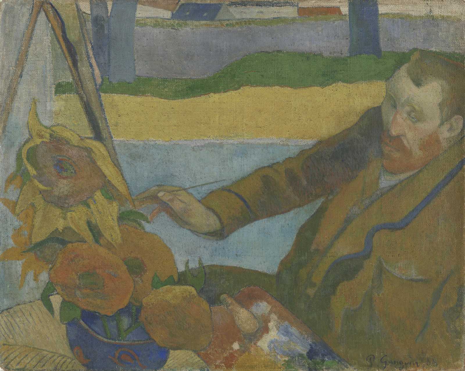 Gauguin's Sunflowers & Artist's Self-Portrait Wall Art