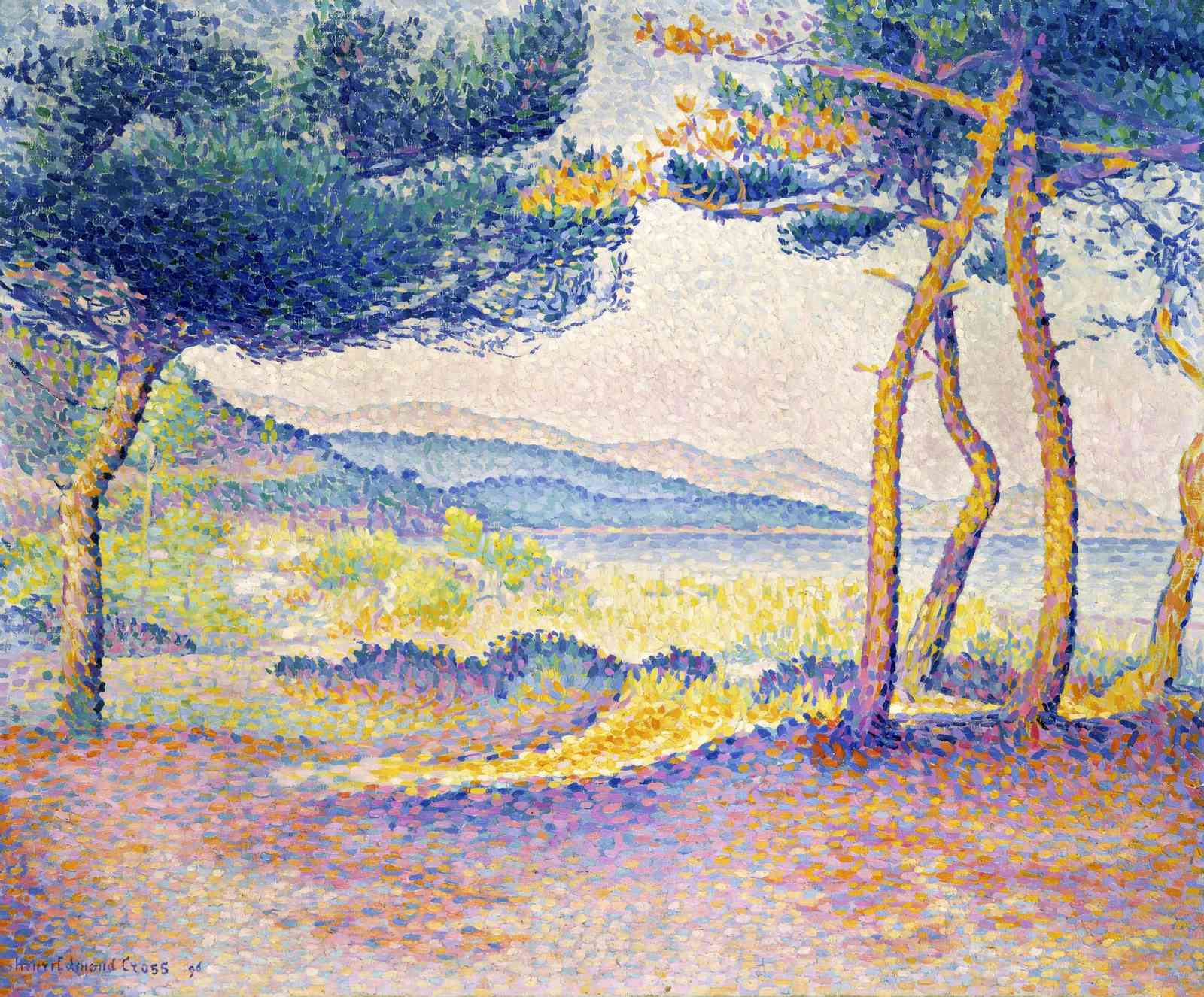 Pointillist Landscape Serenity Wall Art