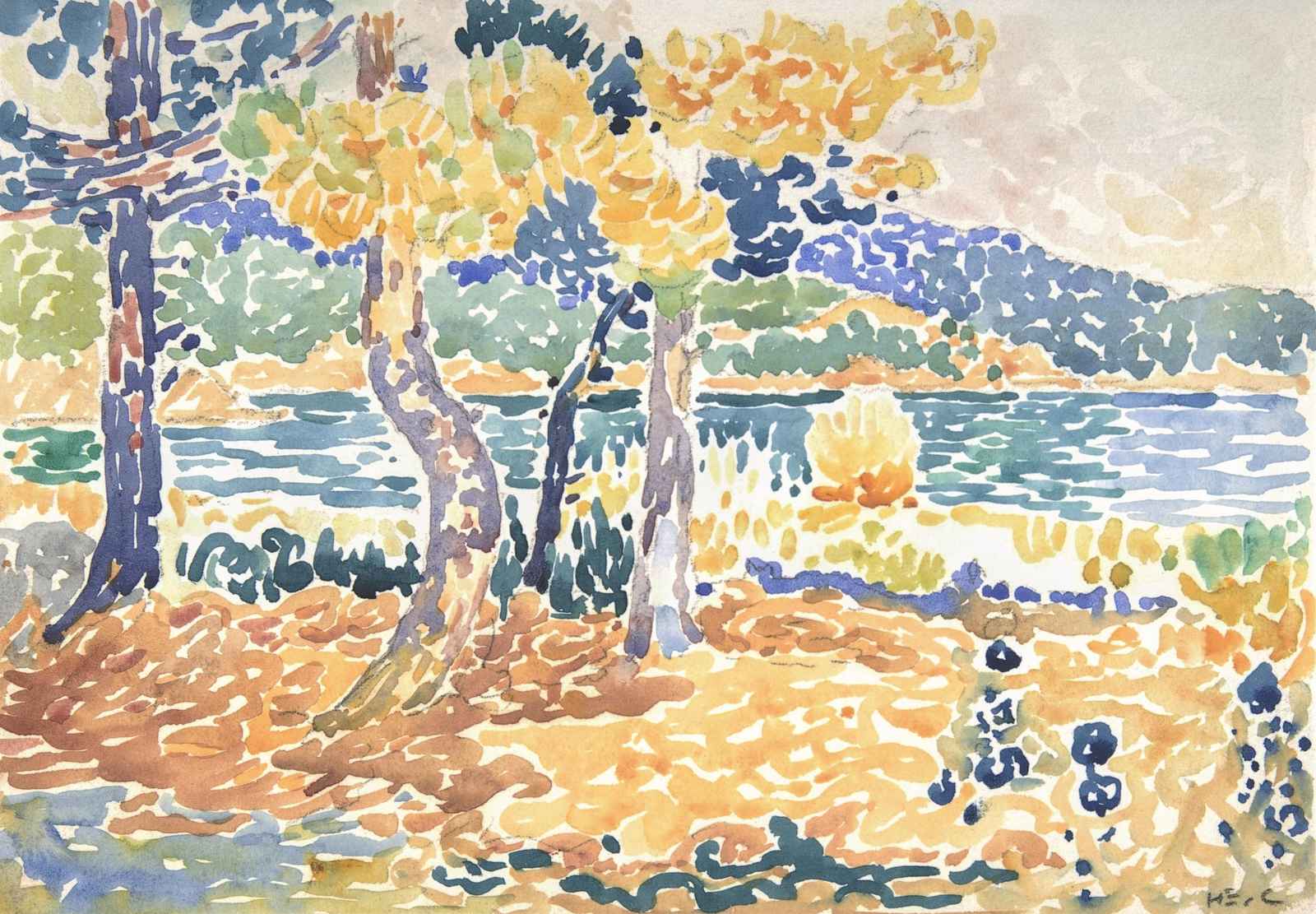 Vibrant Landscape Trees and Water Wall Art