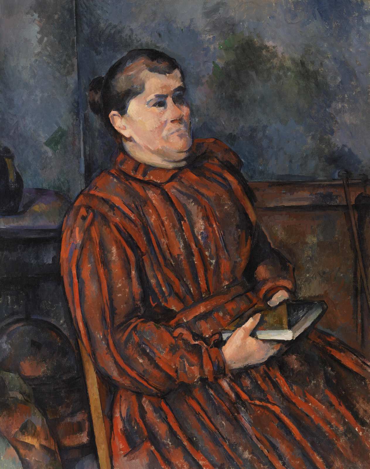 Woman in Red Dress Holding Book Wall Art