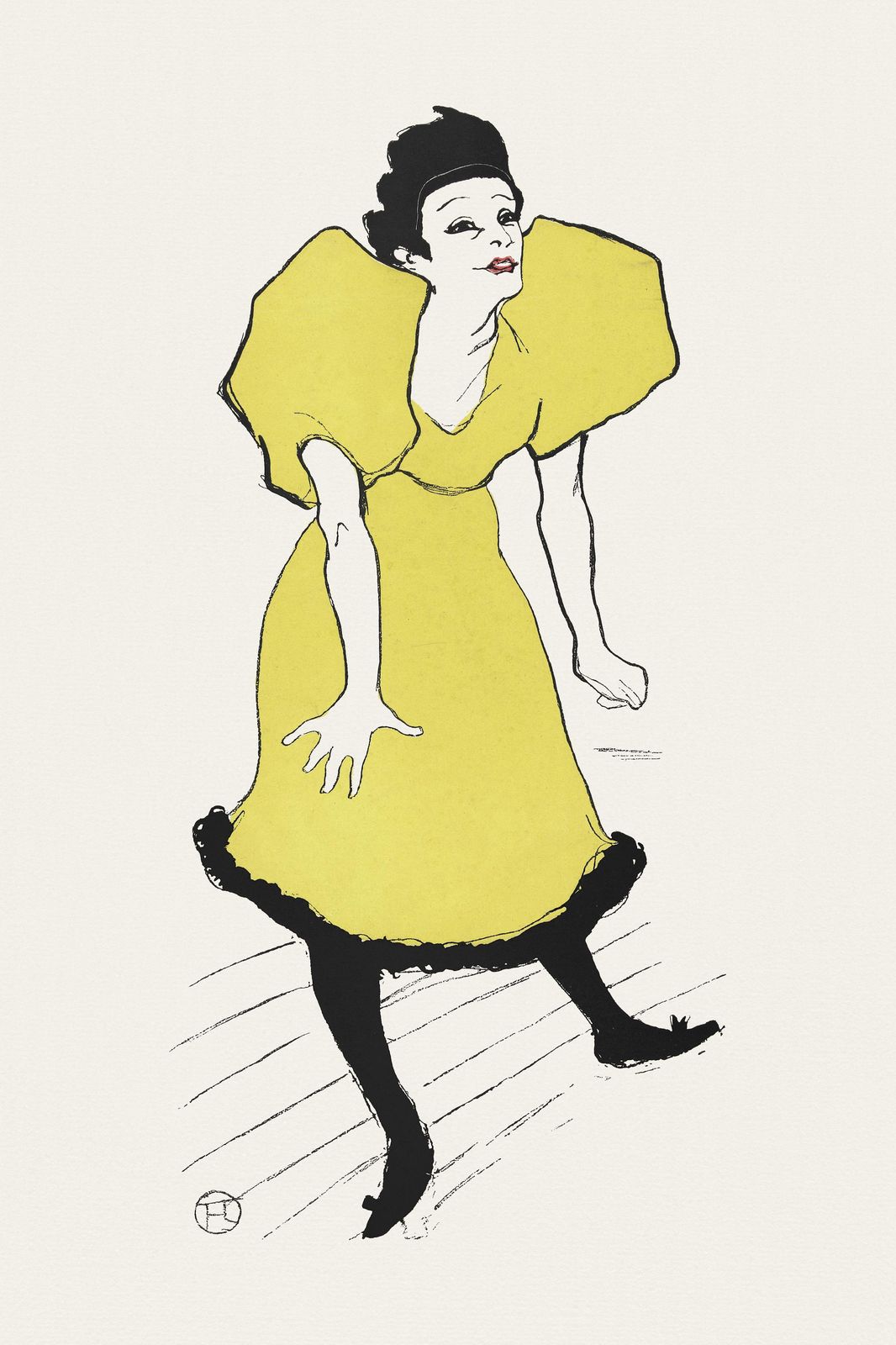 Vintage Yellow Dress Dancer Wall Art