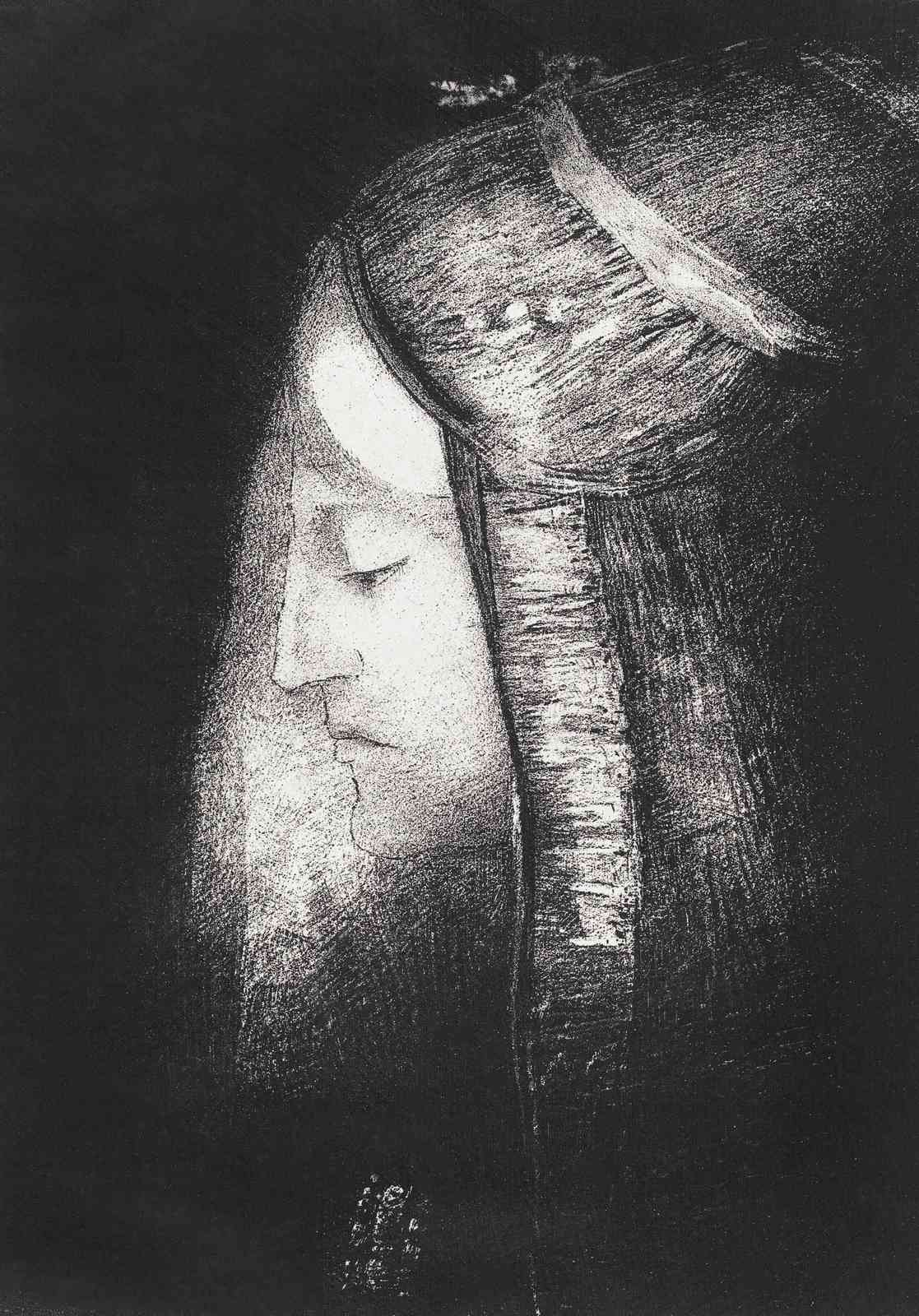 Enigmatic Portrait in Charcoal Wall Art