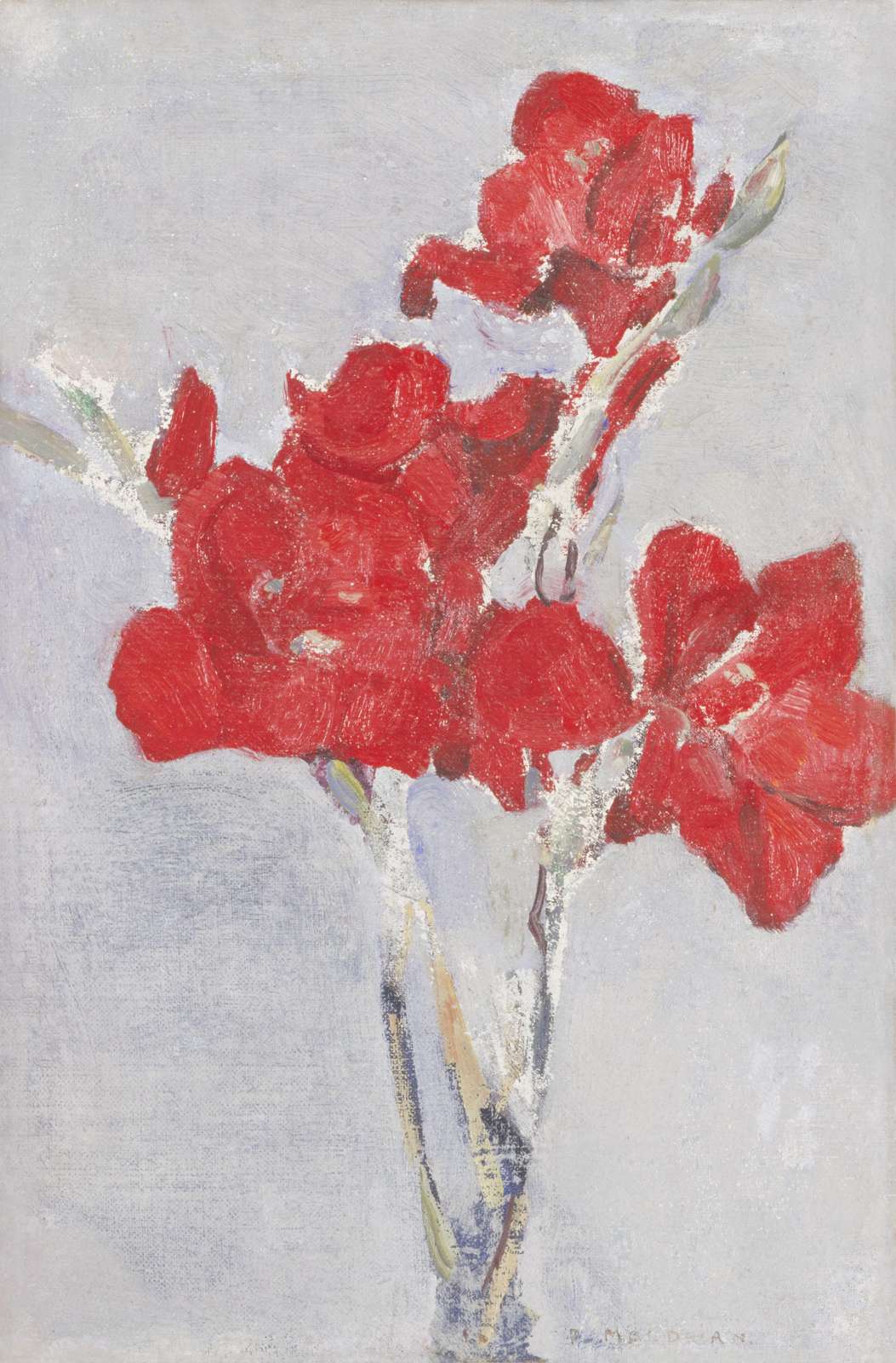 Vibrant Red Floral Impression Wall Art