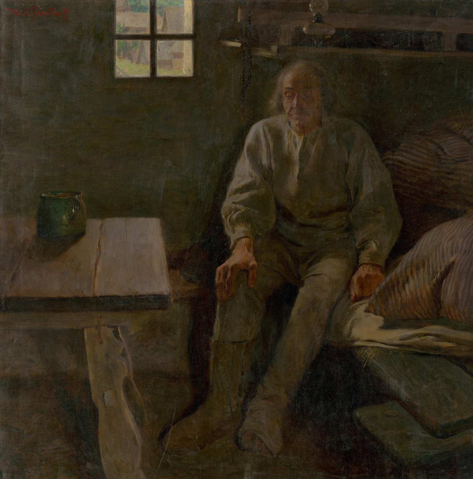 Rustic Man Interior Scene Wall Art Wall Art